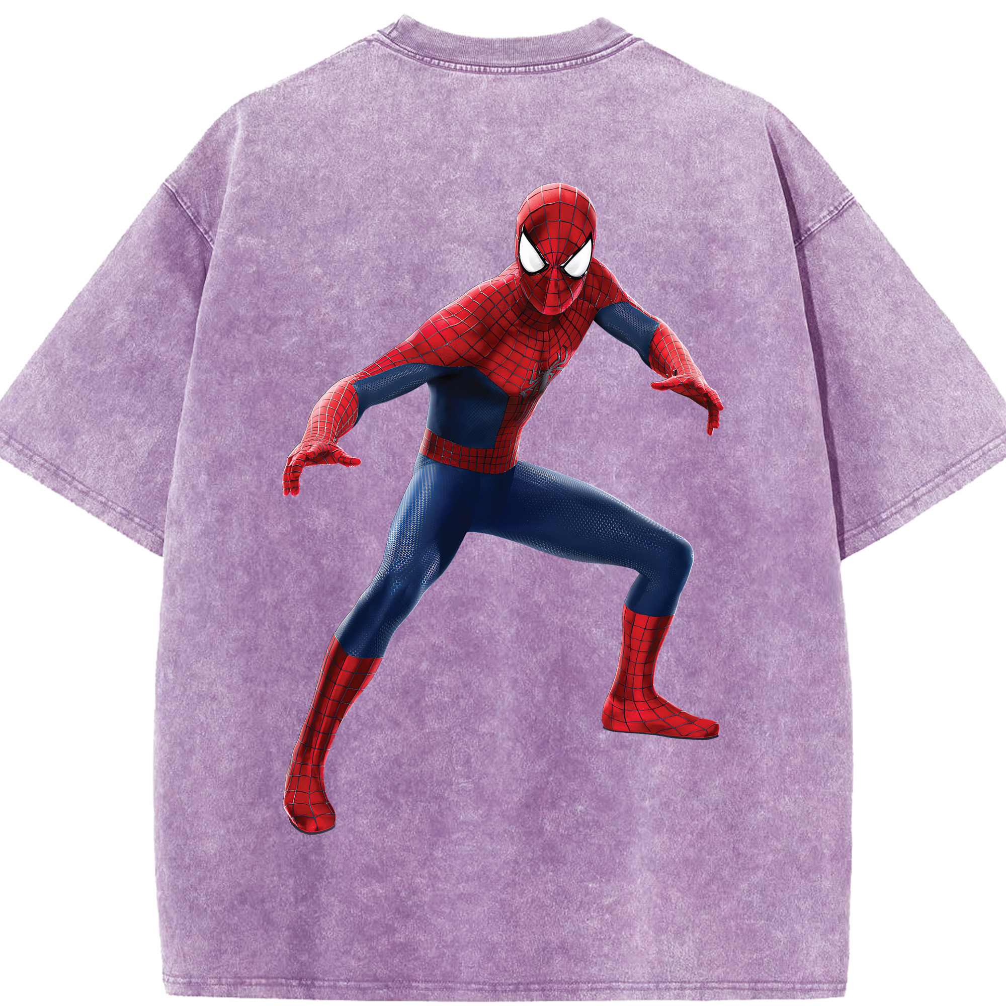 （画像用） Spider Man スパイダーマン 綿100% ヴィンテージ風 半袖Tシャツ（背面プリント）