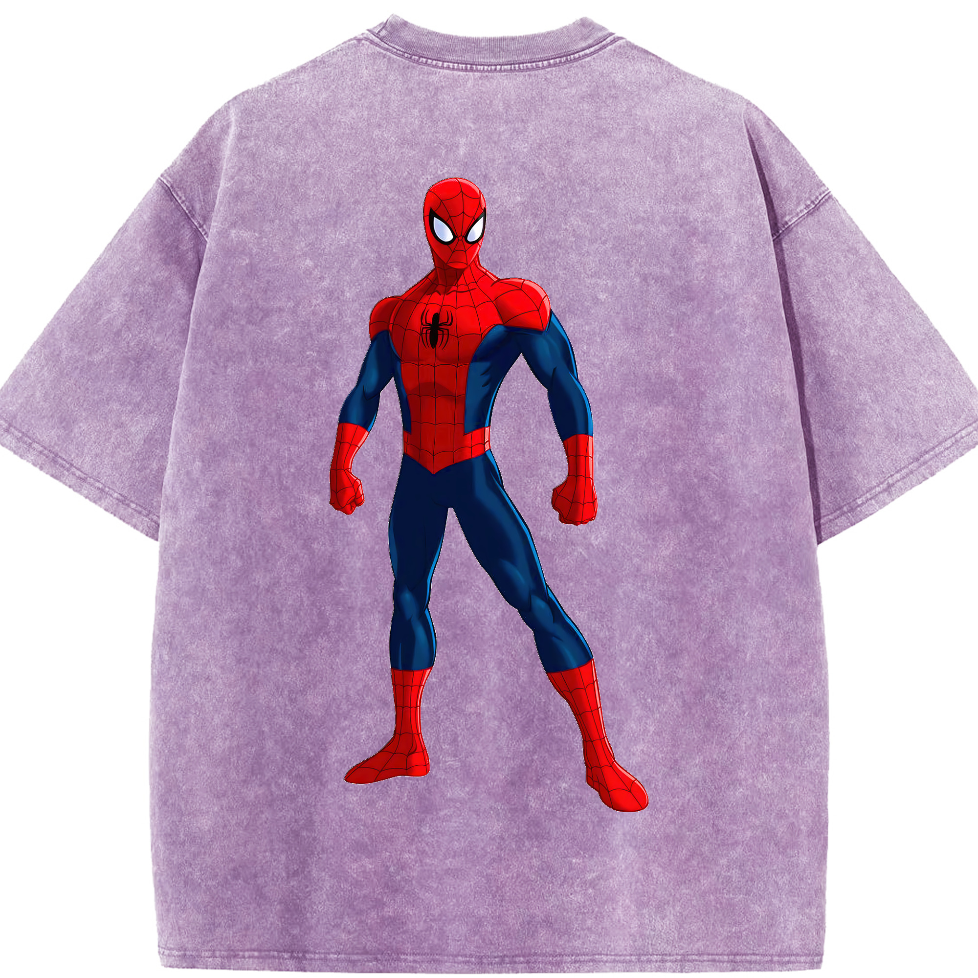 （画像用） Spider Man スパイダーマン 綿100% ヴィンテージ風 半袖Tシャツ（背面プリント）