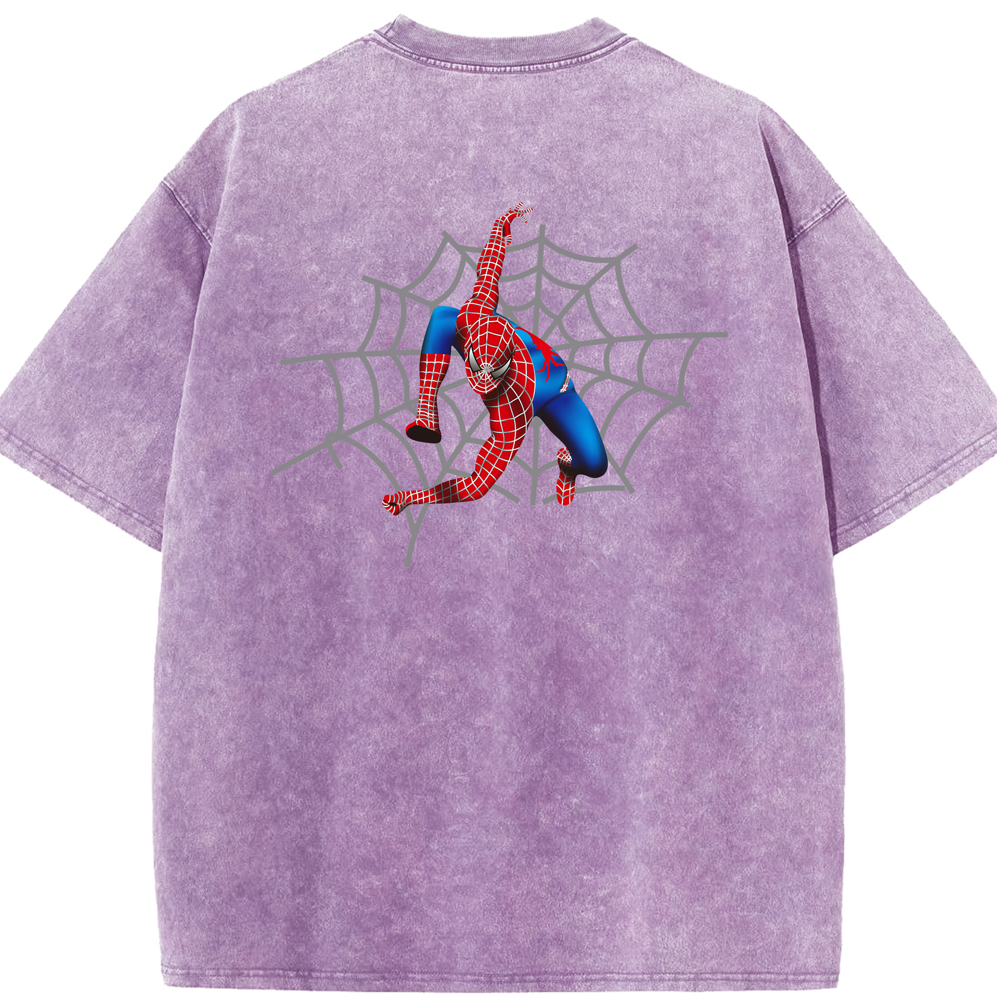 （画像用） Spider Man スパイダーマン 綿100% ヴィンテージ風 半袖Tシャツ（背面プリント）