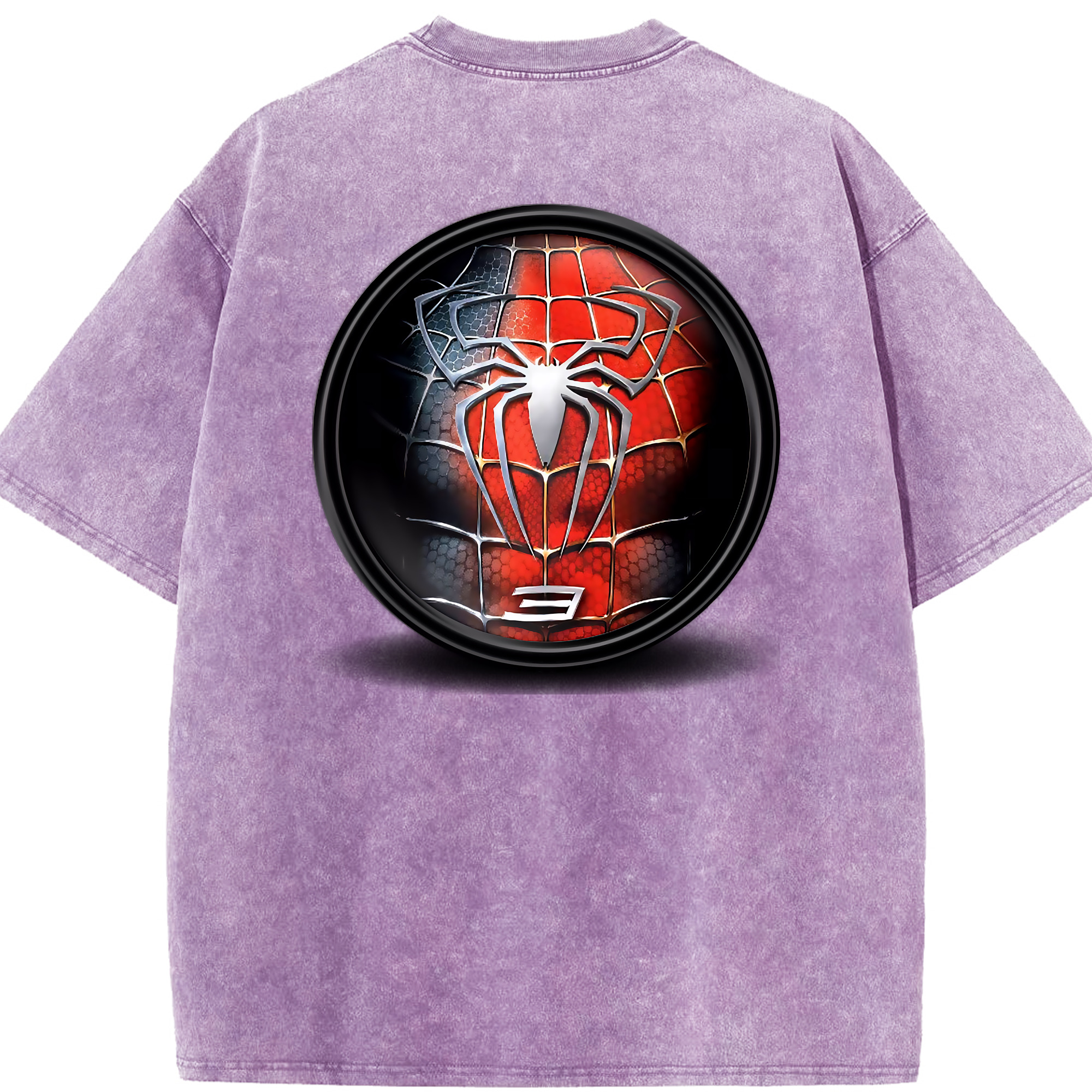 （画像用） Spider Man スパイダーマン 綿100% ヴィンテージ風 半袖Tシャツ（背面プリント）