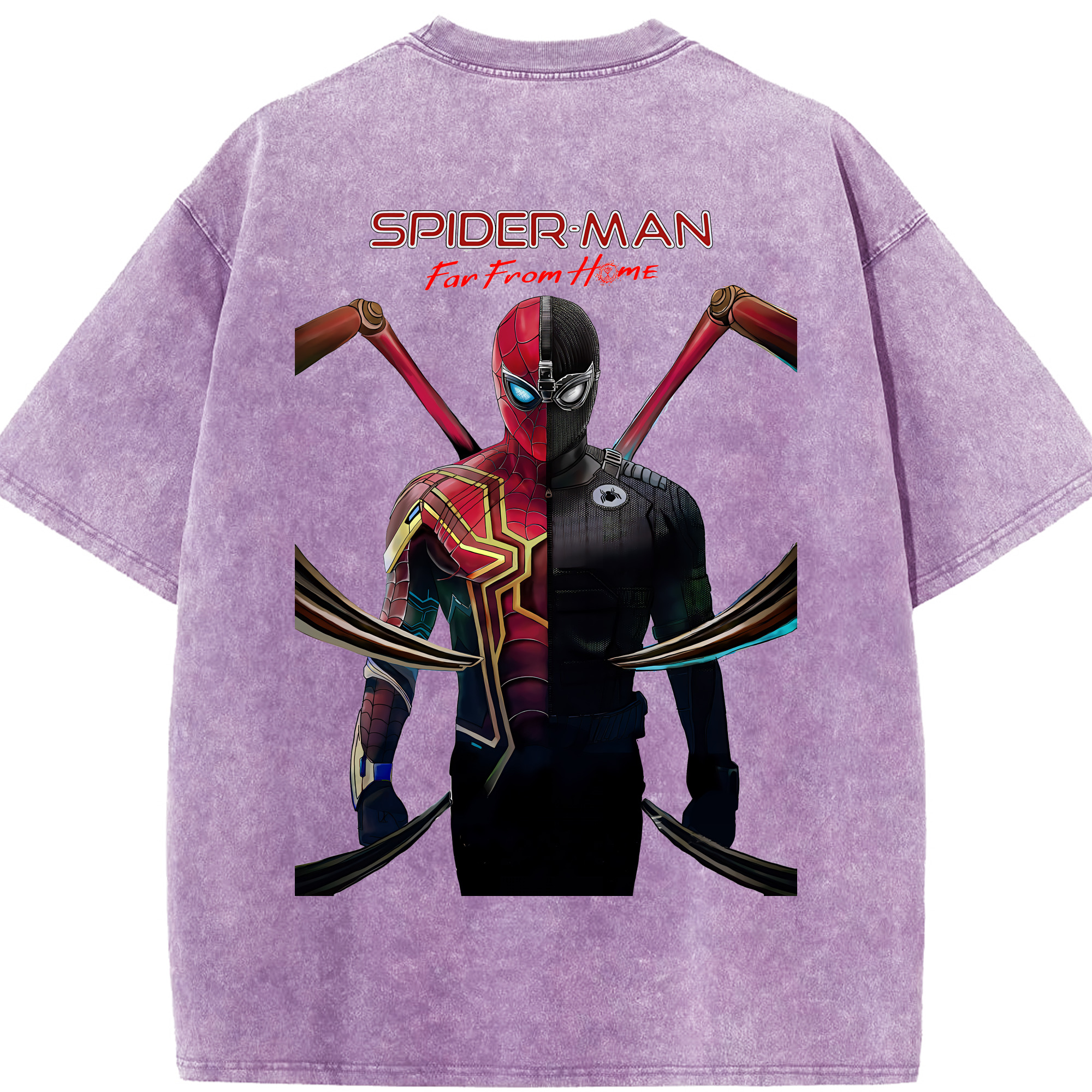 （画像用） Spider Man スパイダーマン 綿100% ヴィンテージ風 半袖Tシャツ（背面プリント）