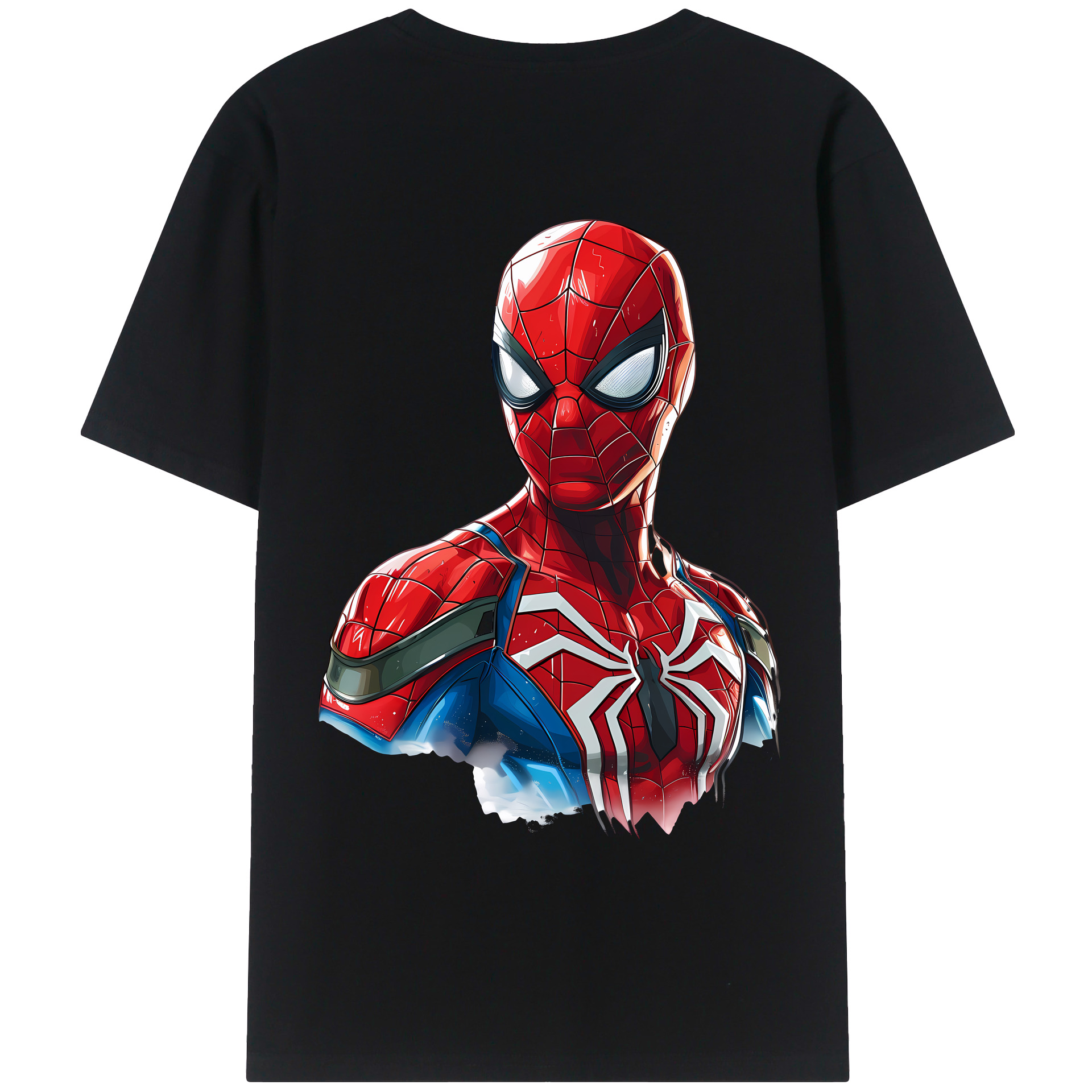 （画像用） Spider Man スパイダーマン 綿100％ メンズ半袖Tシャツ（バックプリント） 通気性