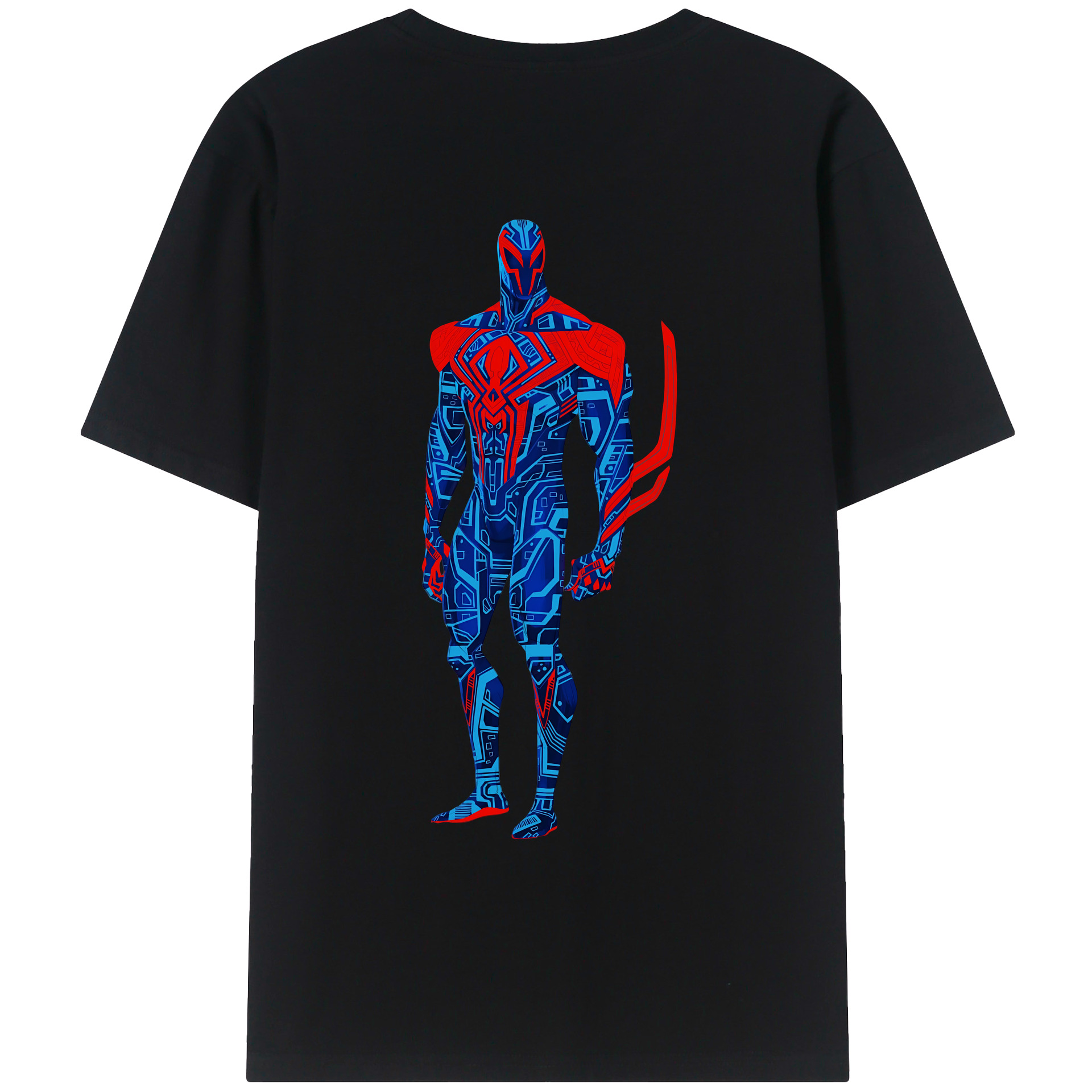 （画像用） Spider Man スパイダーマン 綿100％ メンズ半袖Tシャツ（バックプリント） 通気性