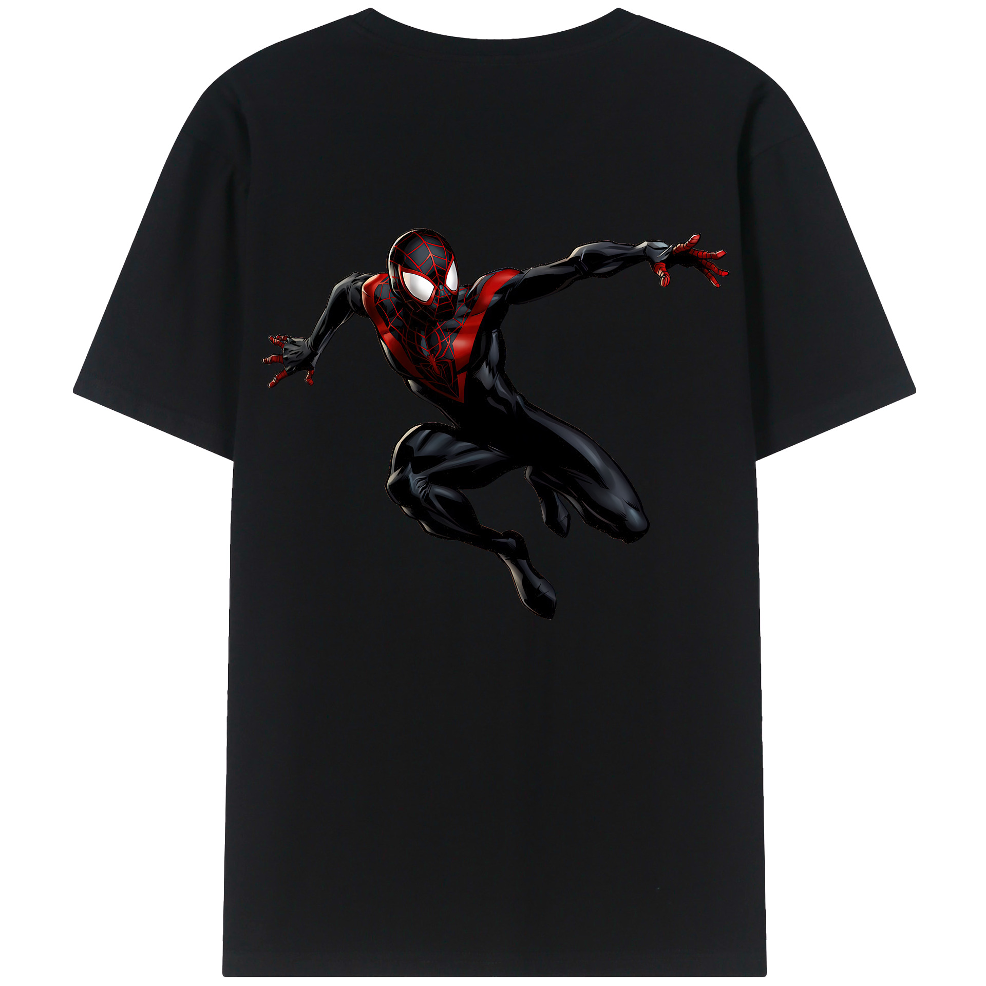 （画像用） Spider Man スパイダーマン 綿100％ メンズ半袖Tシャツ（バックプリント） 通気性