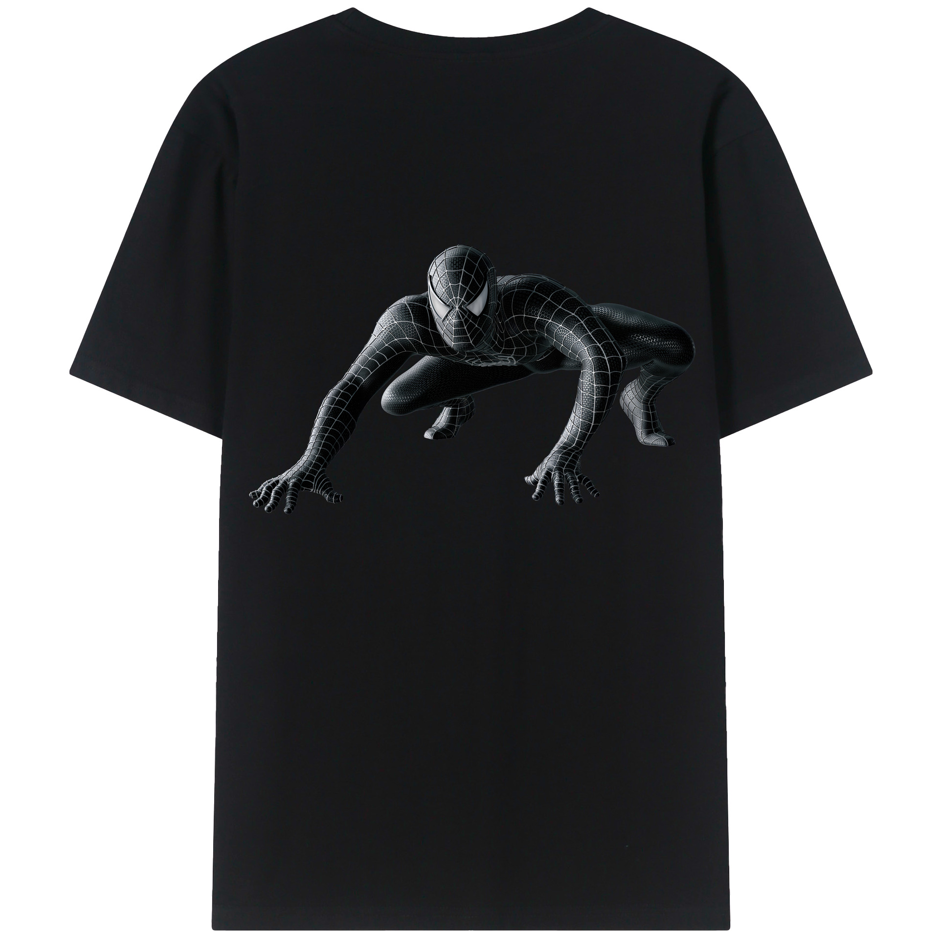 （画像用） Spider Man スパイダーマン 綿100％ メンズ半袖Tシャツ（バックプリント） 通気性