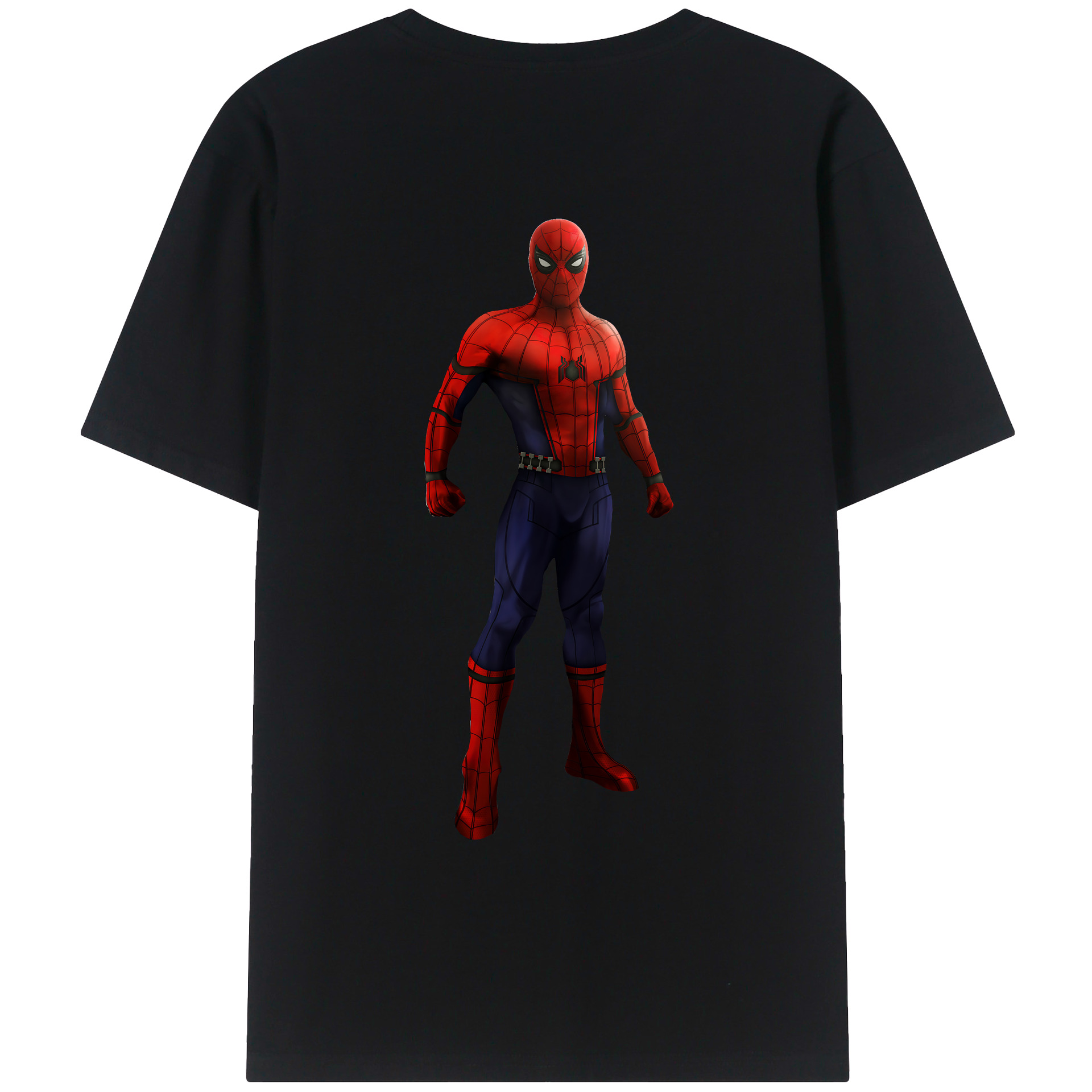 （画像用） Spider Man スパイダーマン 綿100％ メンズ半袖Tシャツ（バックプリント） 通気性