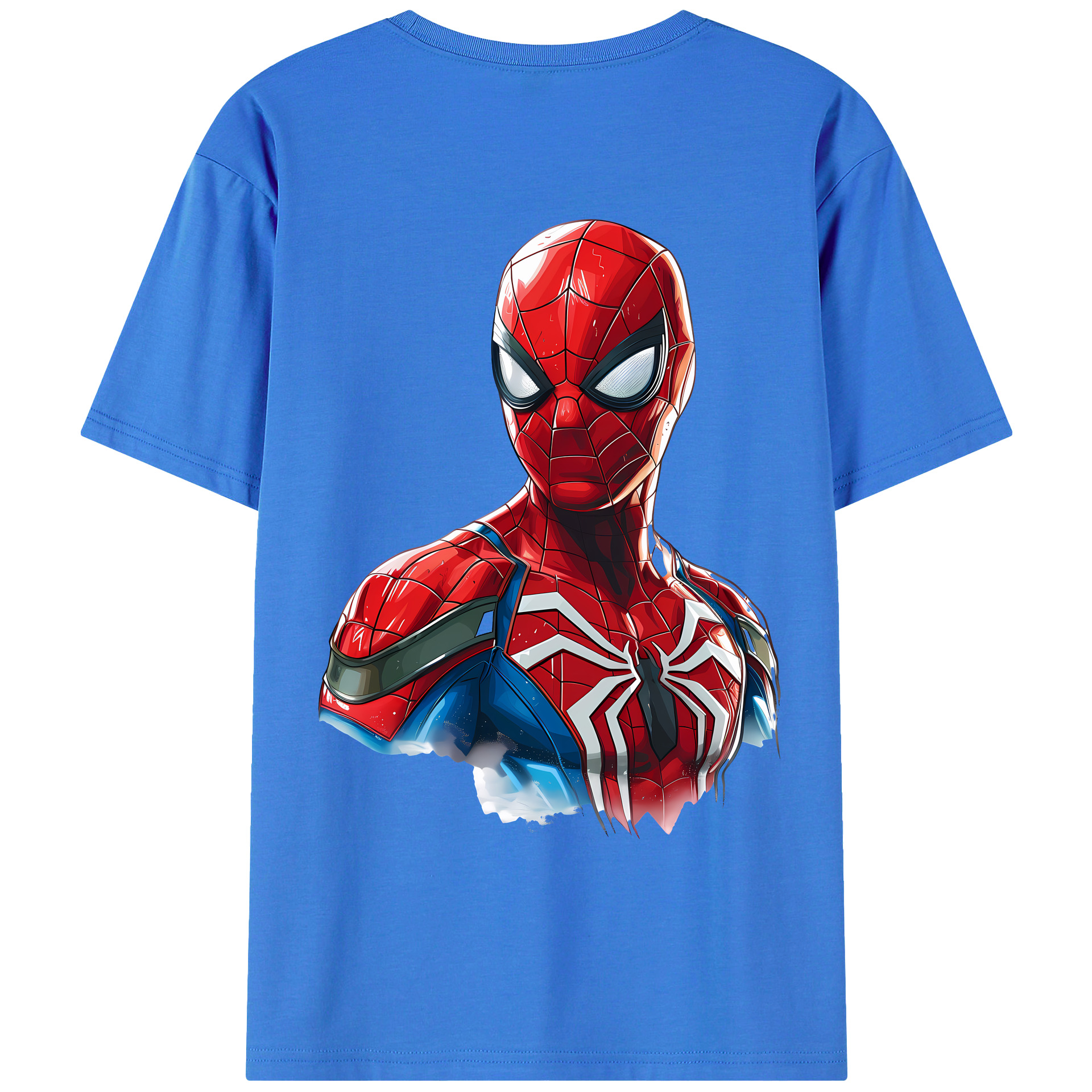 （画像用） Spider Man スパイダーマン 綿100％ メンズ半袖Tシャツ（バックプリント） 通気性