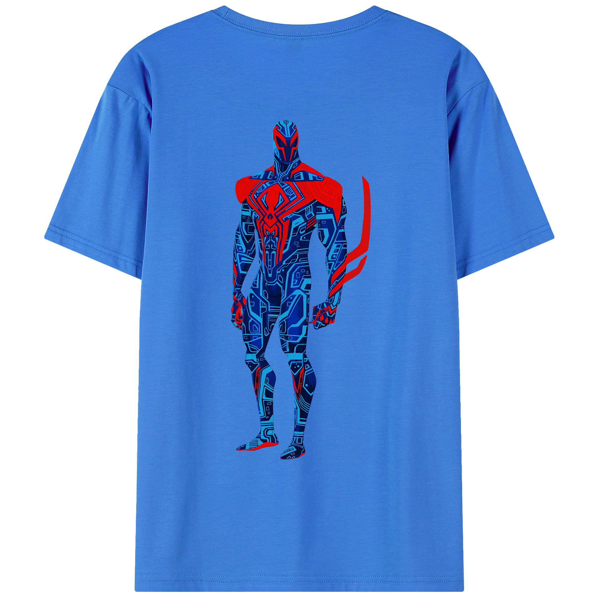 （画像用） Spider Man スパイダーマン 綿100％ メンズ半袖Tシャツ（バックプリント） 通気性