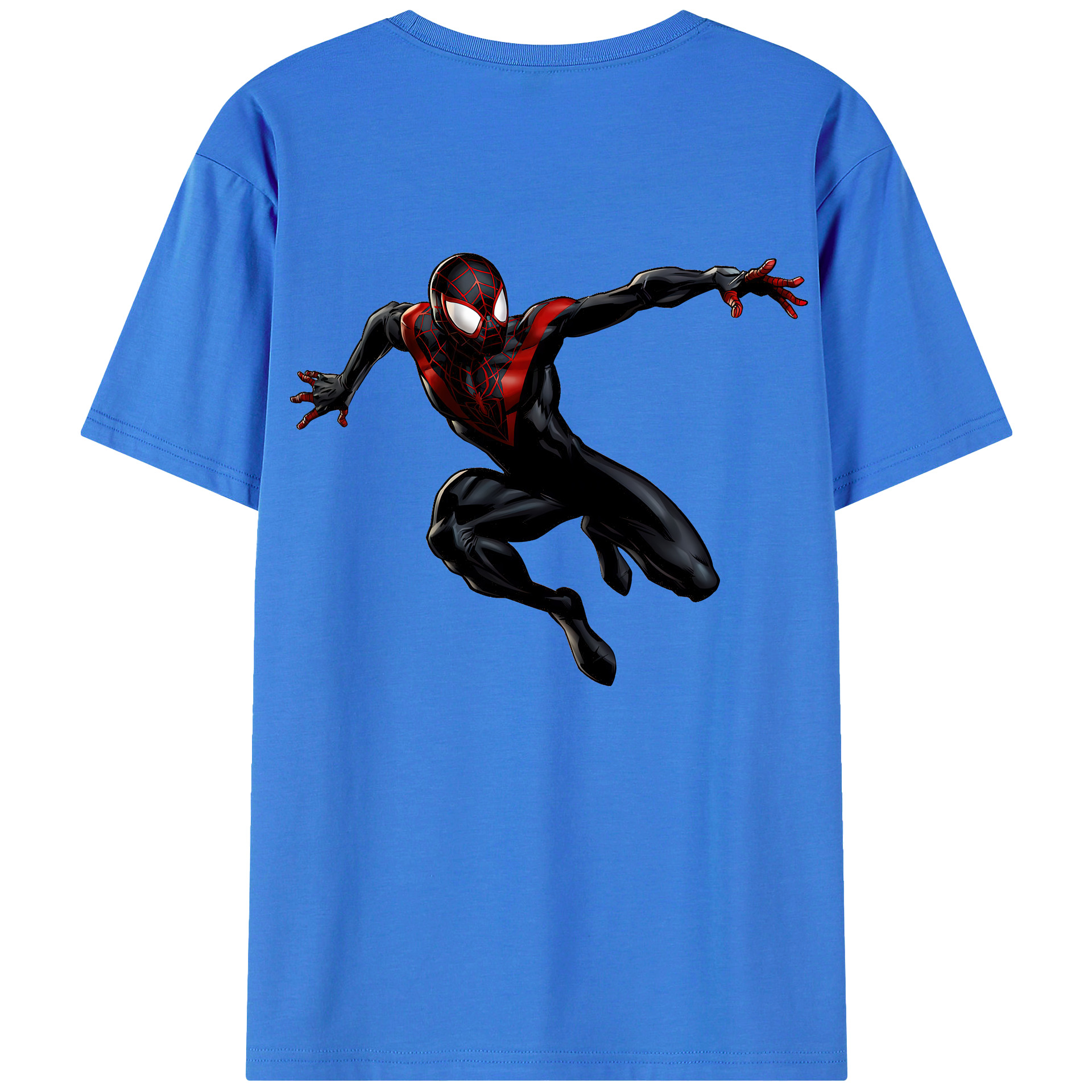 （画像用） Spider Man スパイダーマン 綿100％ メンズ半袖Tシャツ（バックプリント） 通気性