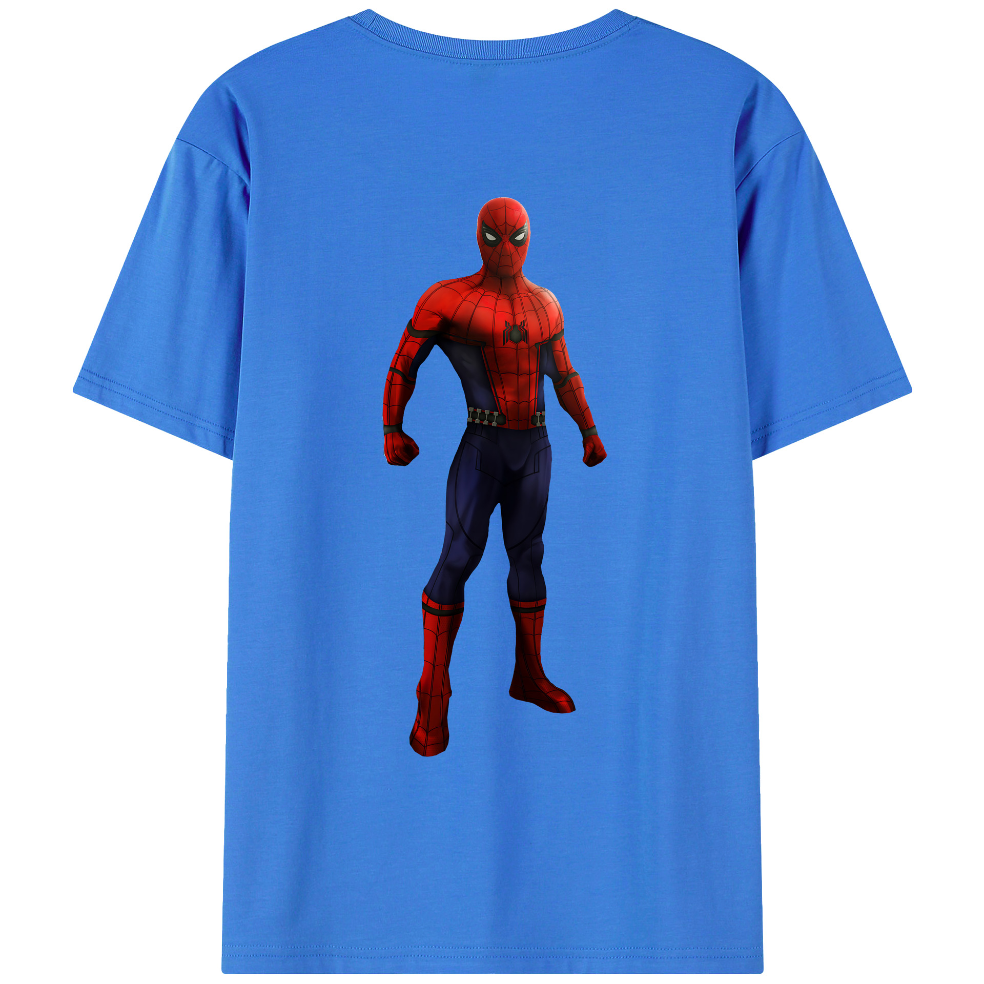 （画像用） Spider Man スパイダーマン 綿100％ メンズ半袖Tシャツ（バックプリント） 通気性