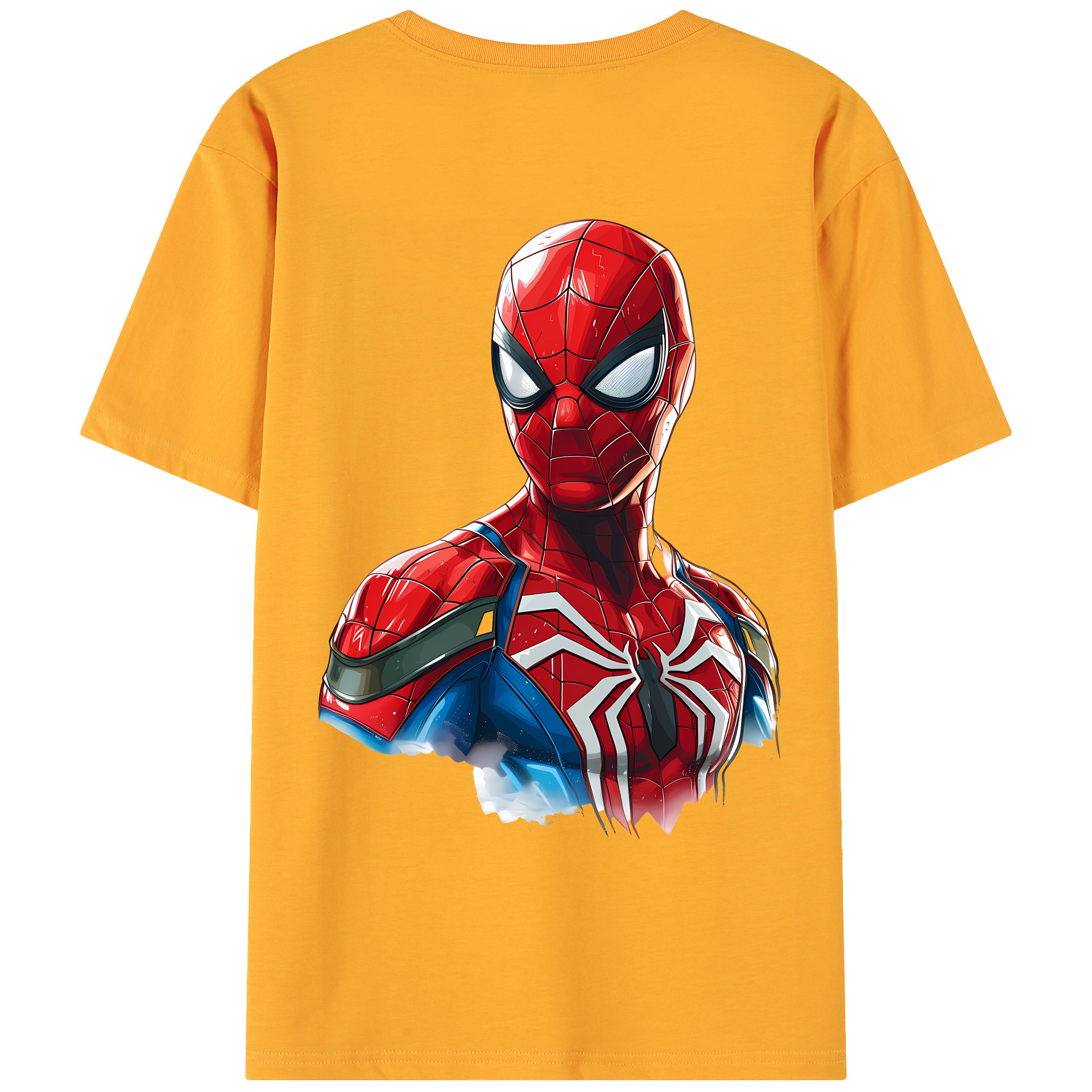 （画像用） Spider Man スパイダーマン 綿100％ メンズ半袖Tシャツ（バックプリント） 通気性