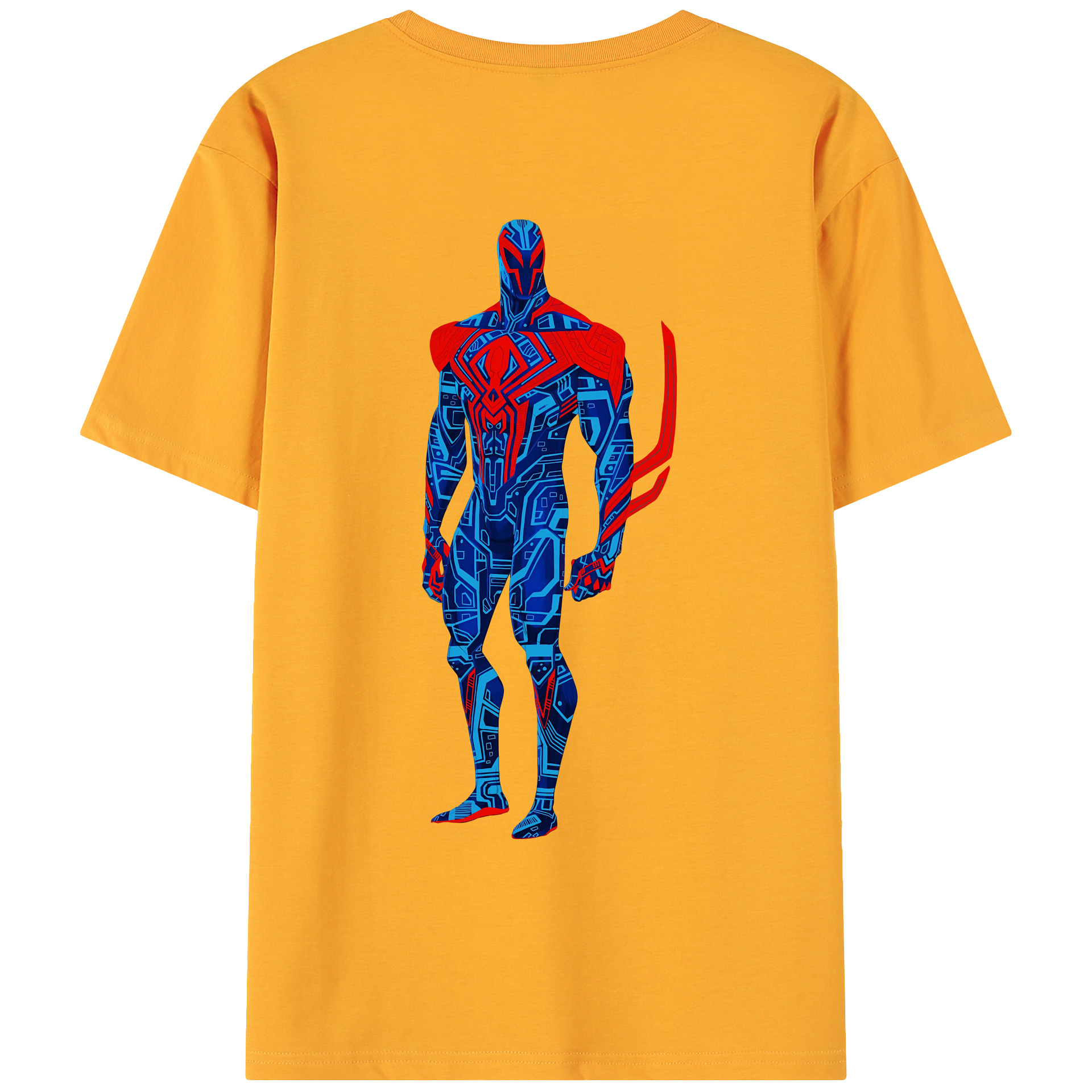 （画像用） Spider Man スパイダーマン 綿100％ メンズ半袖Tシャツ（バックプリント） 通気性