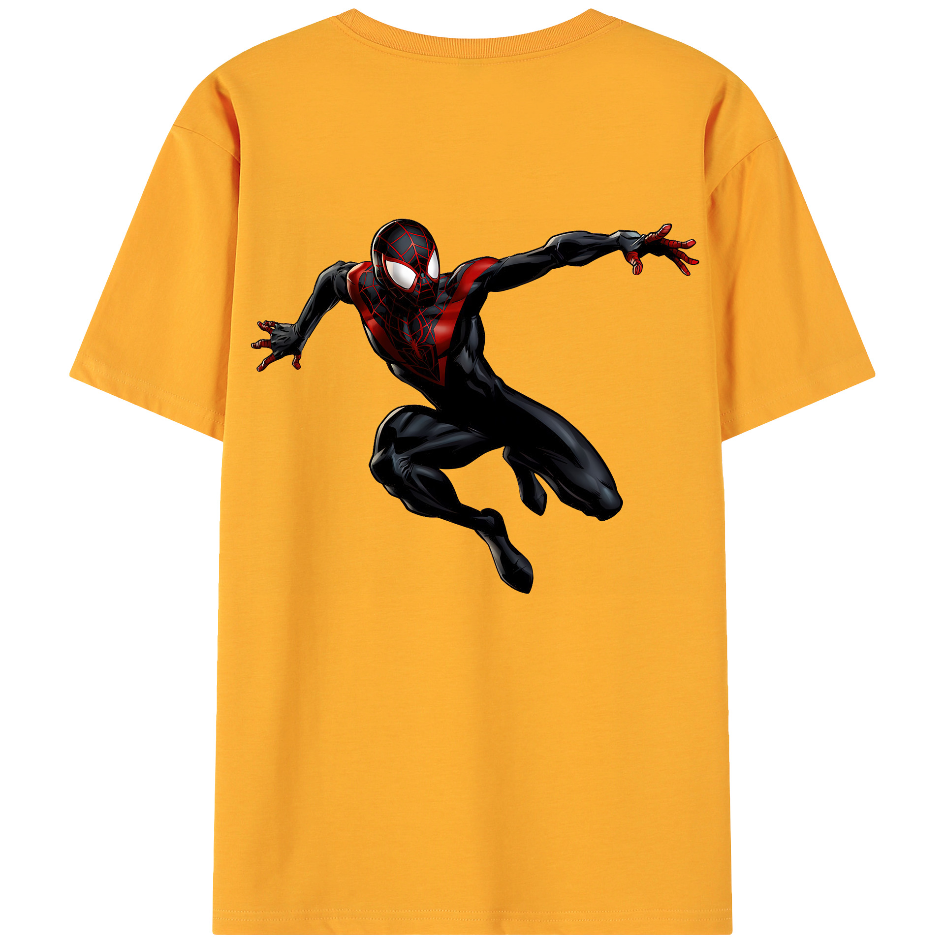 （画像用） Spider Man スパイダーマン 綿100％ メンズ半袖Tシャツ（バックプリント） 通気性