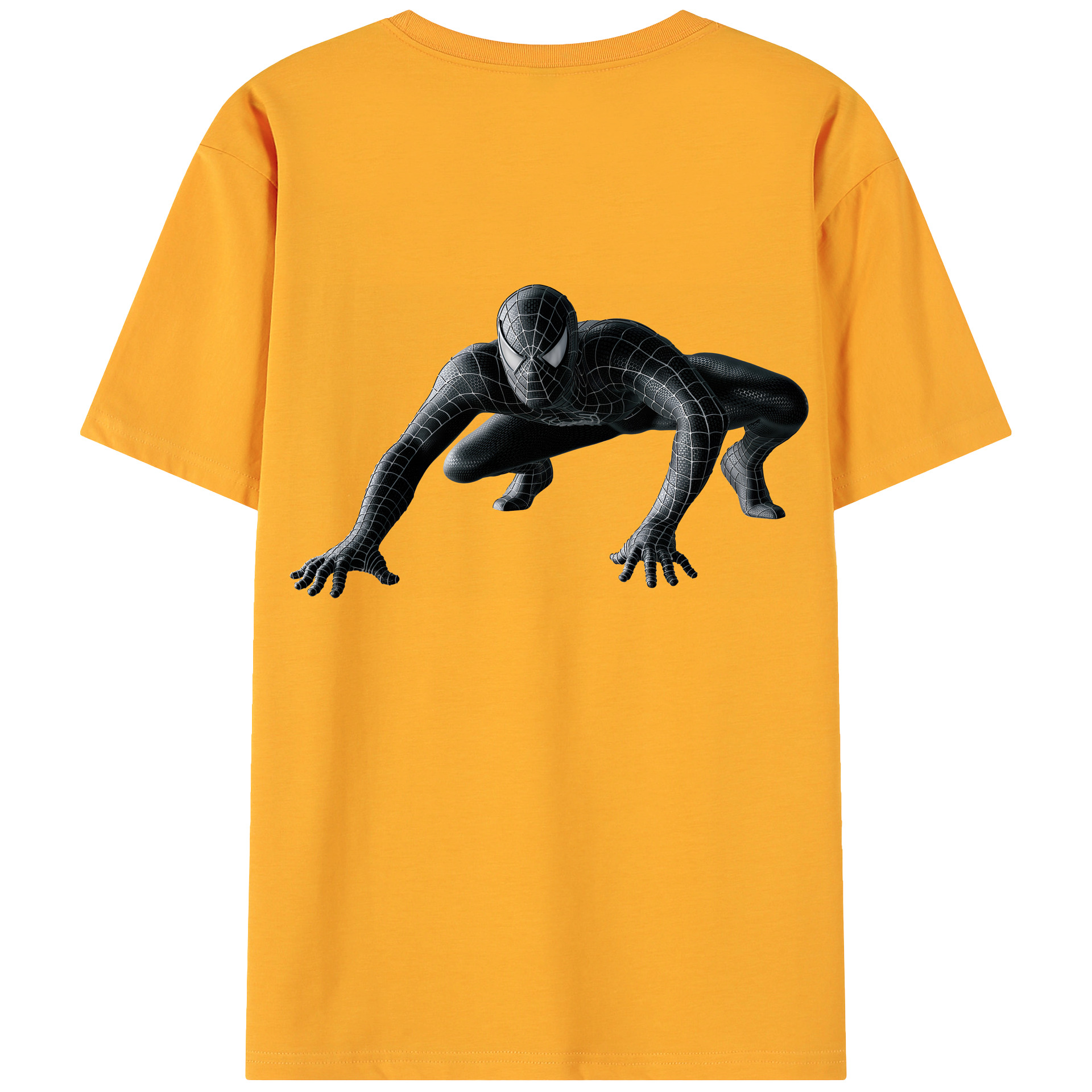 （画像用） Spider Man スパイダーマン 綿100％ メンズ半袖Tシャツ（バックプリント） 通気性