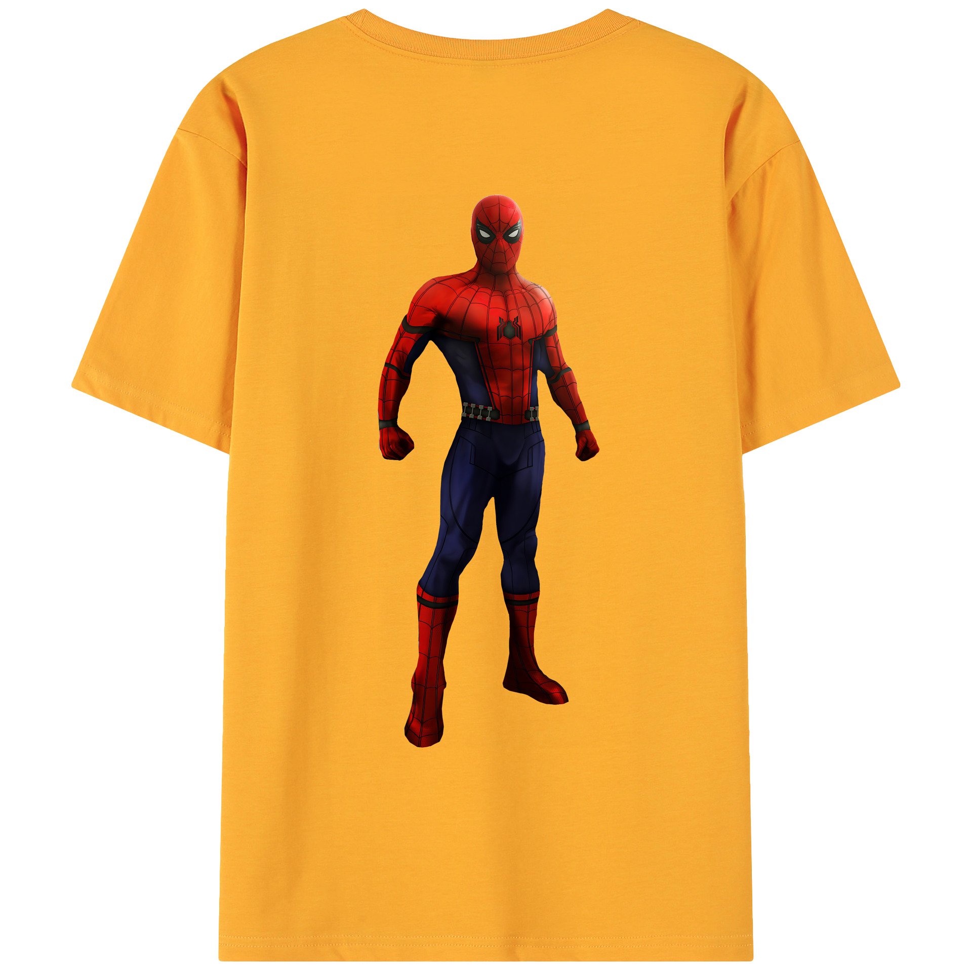 （画像用） Spider Man スパイダーマン 綿100％ メンズ半袖Tシャツ（バックプリント） 通気性