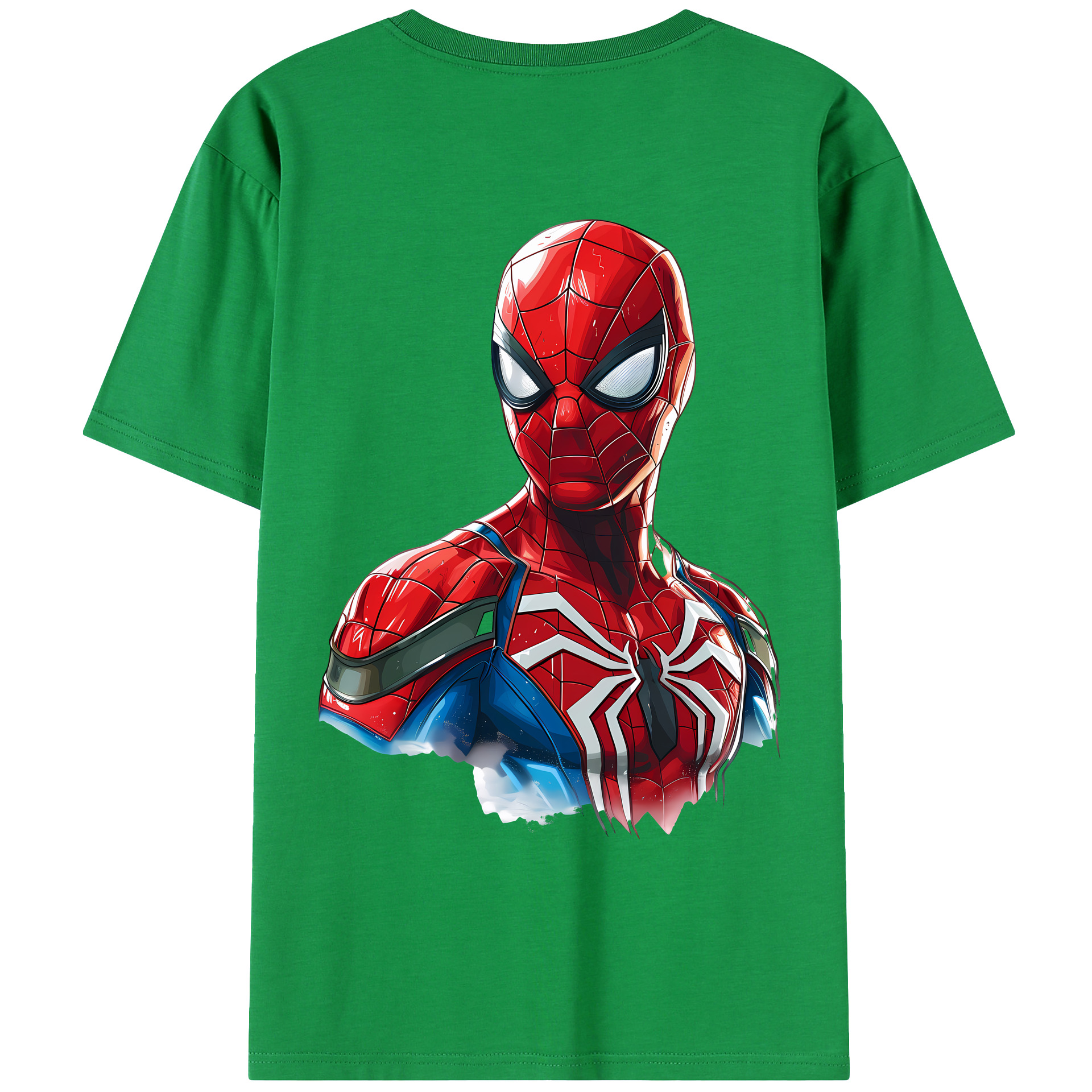 （画像用） Spider Man スパイダーマン 綿100％ メンズ半袖Tシャツ（バックプリント） 通気性
