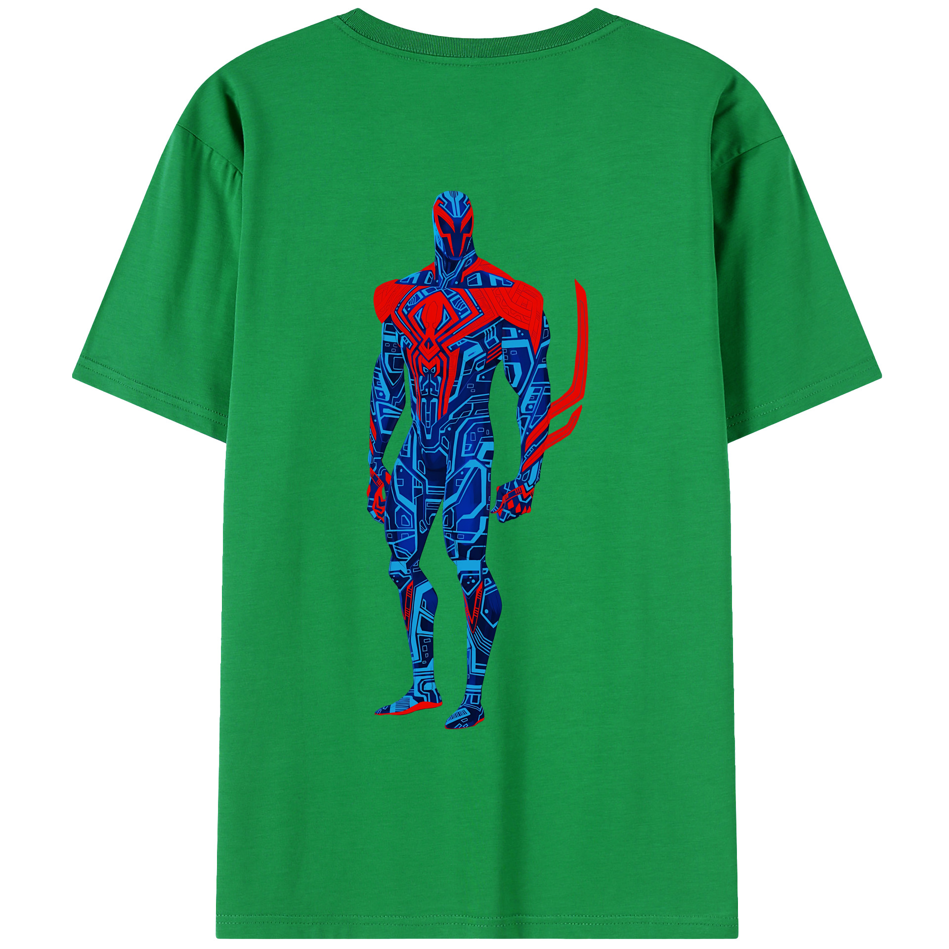 （画像用） Spider Man スパイダーマン 綿100％ メンズ半袖Tシャツ（バックプリント） 通気性