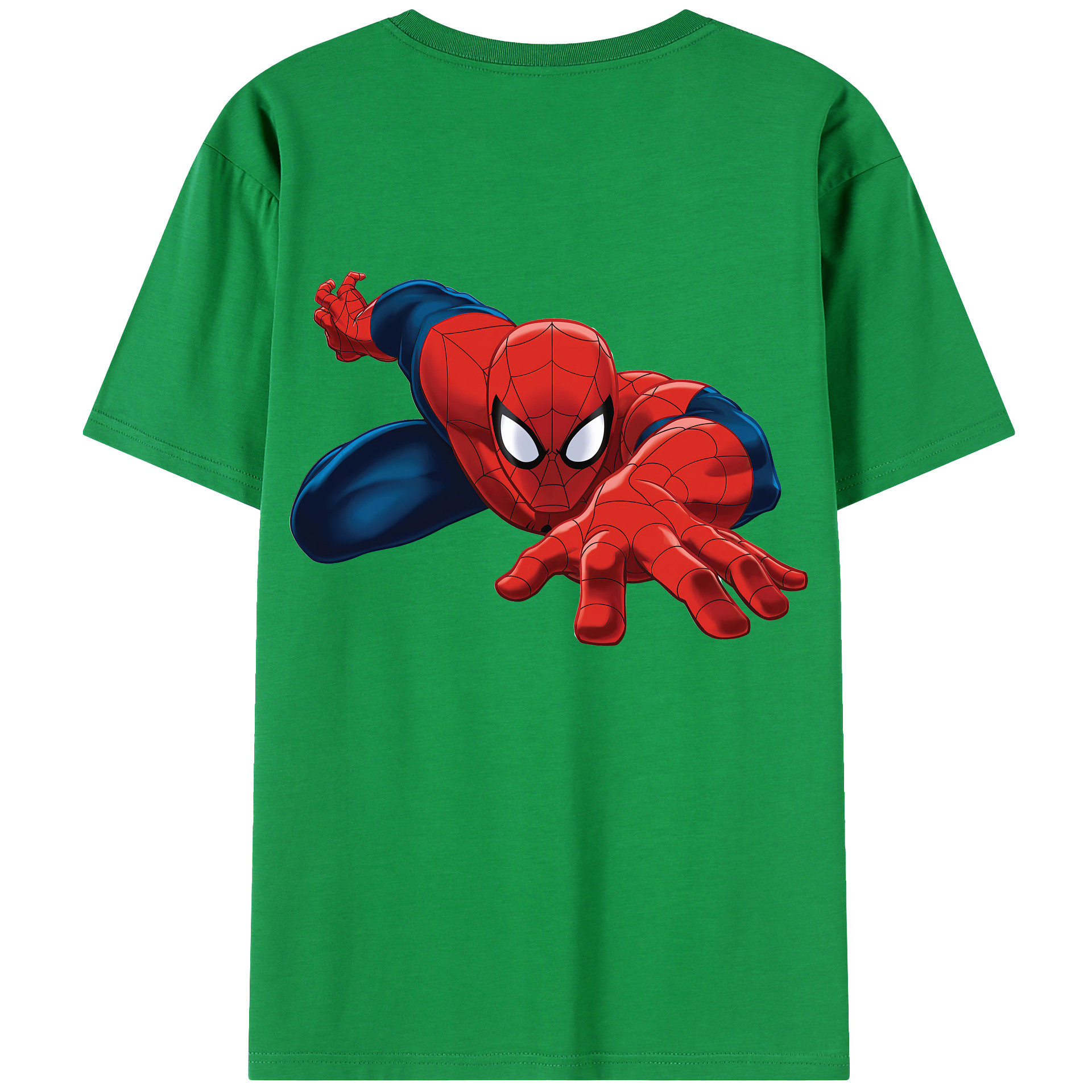 （画像用） Spider Man スパイダーマン 綿100％ メンズ半袖Tシャツ（バックプリント） 通気性