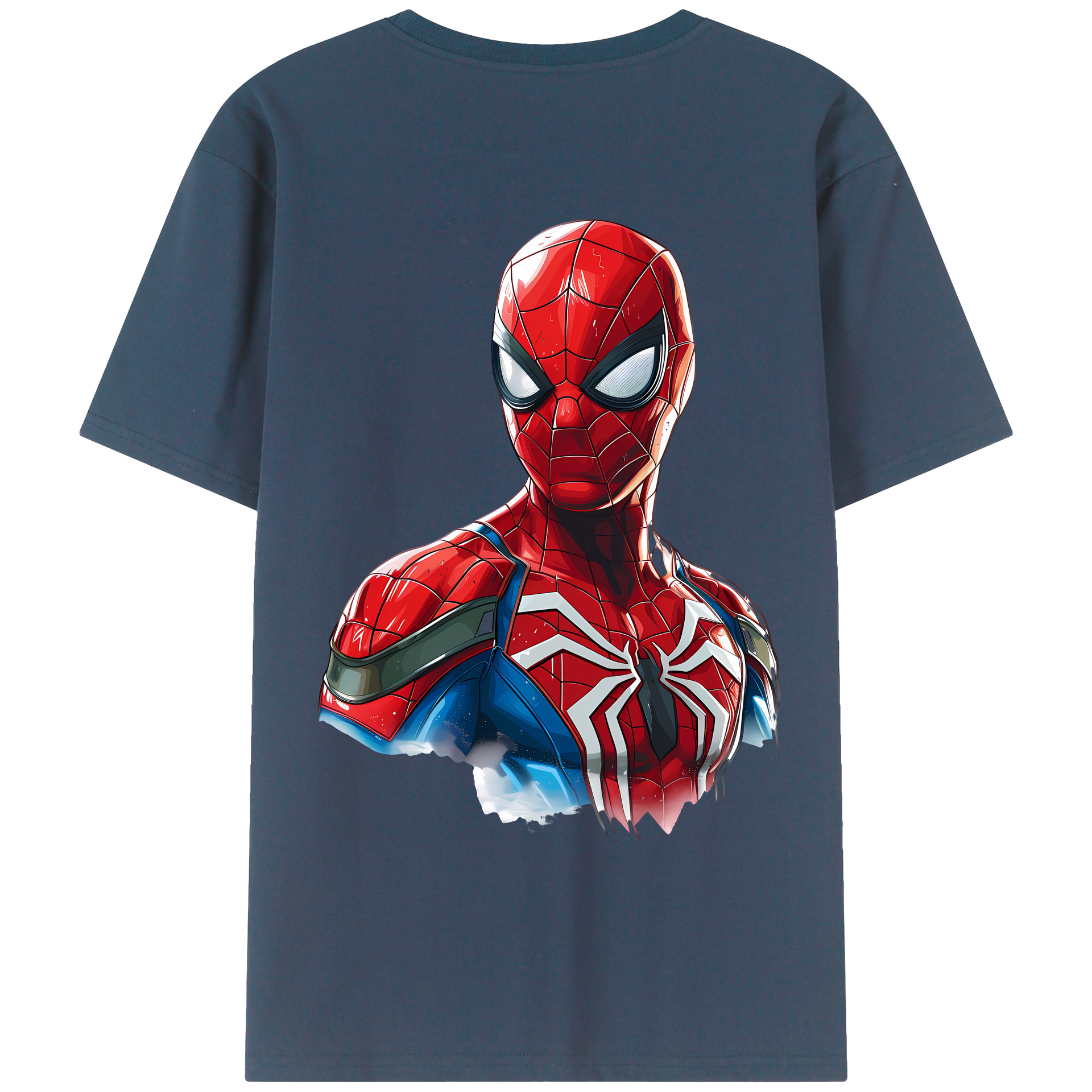 （画像用） Spider Man スパイダーマン 綿100％ メンズ半袖Tシャツ（バックプリント） 通気性