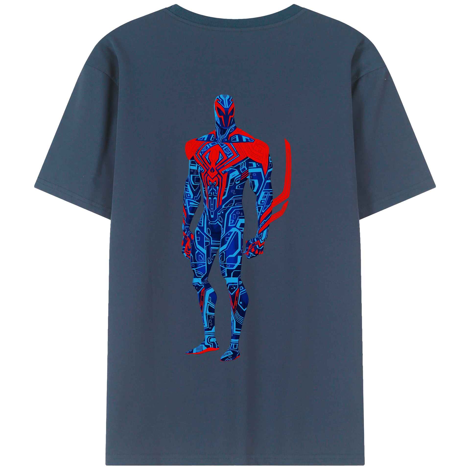 （画像用） Spider Man スパイダーマン 綿100％ メンズ半袖Tシャツ（バックプリント） 通気性