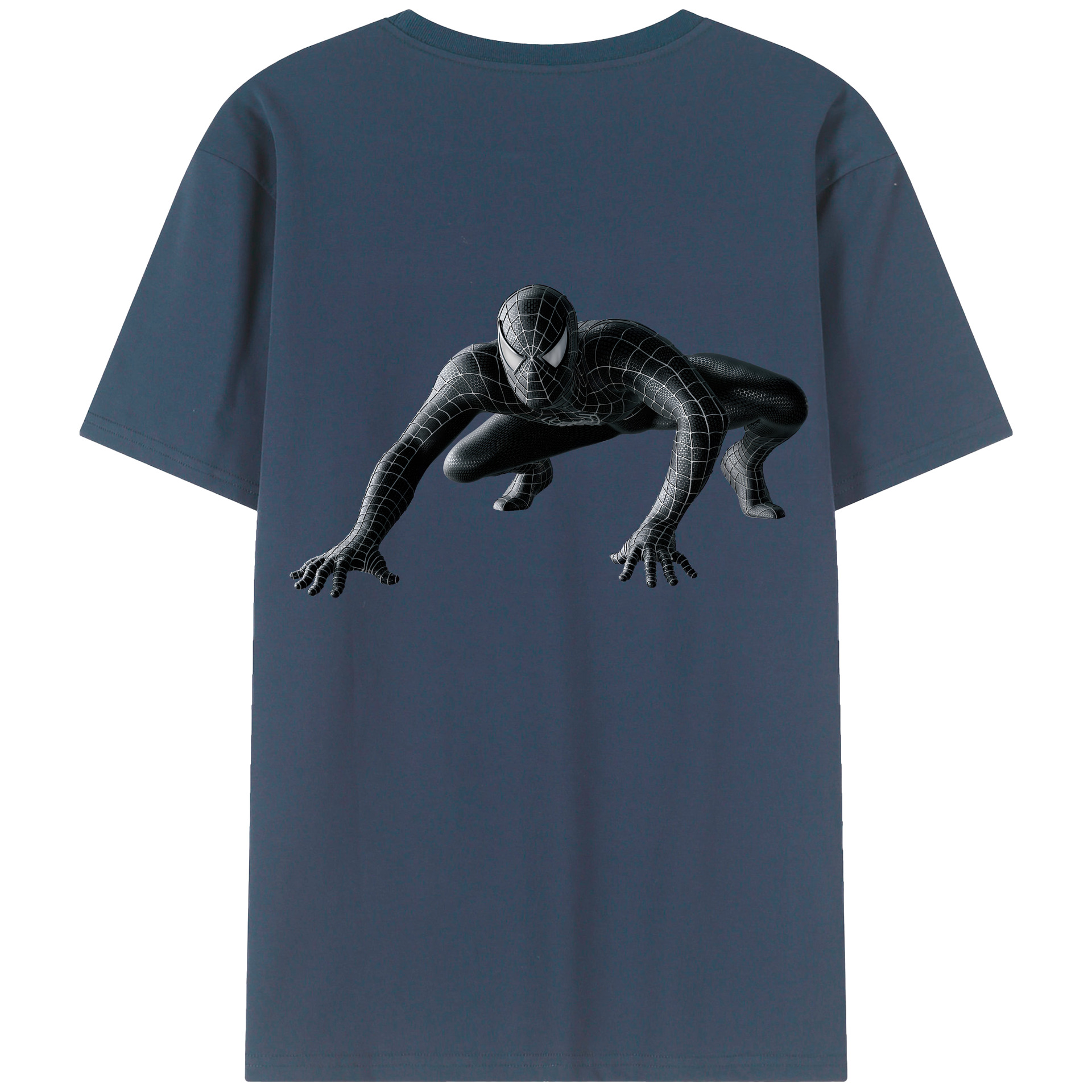 （画像用） Spider Man スパイダーマン 綿100％ メンズ半袖Tシャツ（バックプリント） 通気性