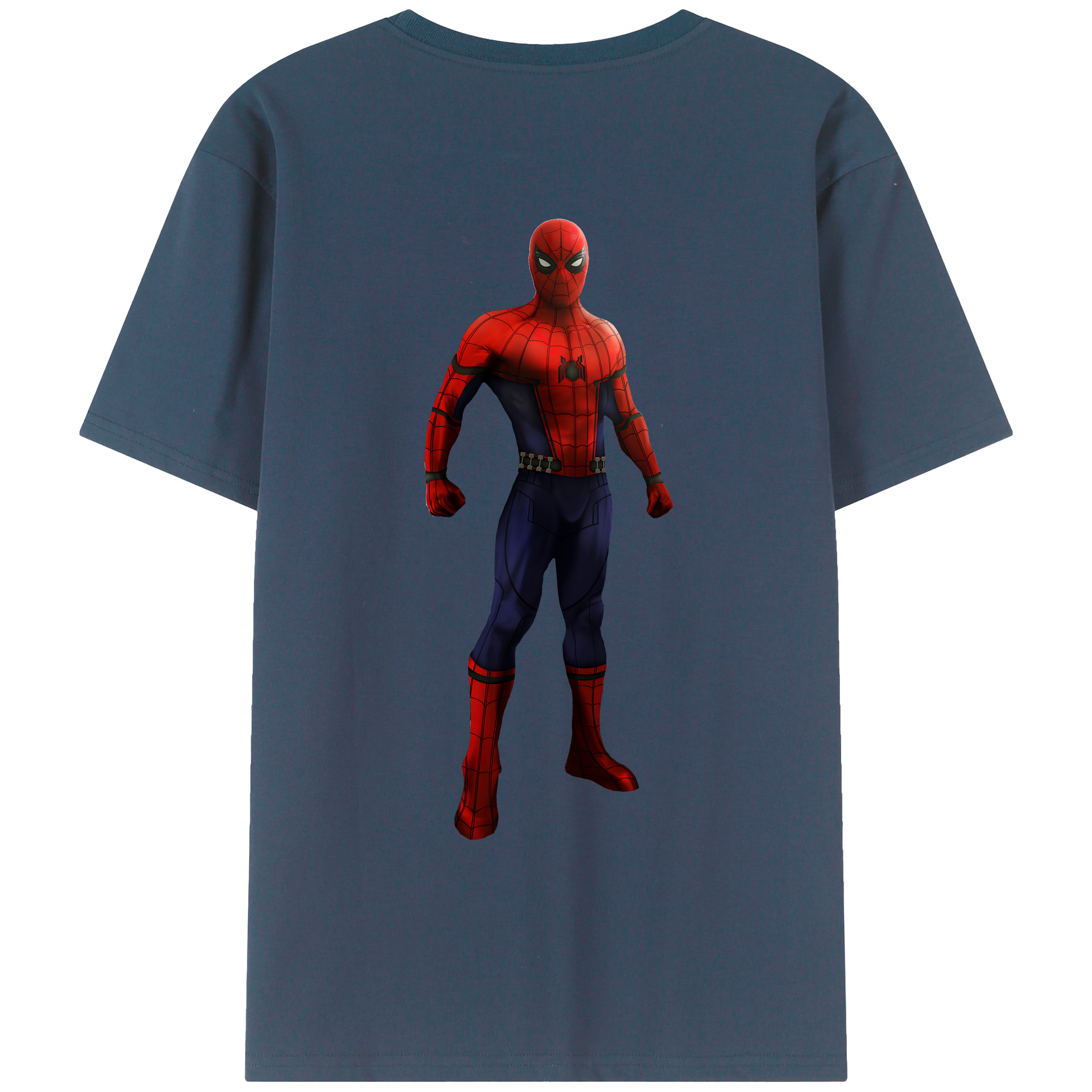 （画像用） Spider Man スパイダーマン 綿100％ メンズ半袖Tシャツ（バックプリント） 通気性