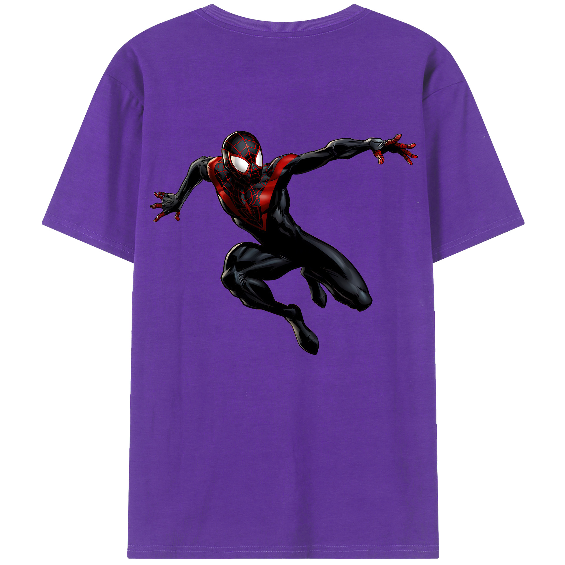 （画像用） Spider Man スパイダーマン 綿100％ メンズ半袖Tシャツ（バックプリント） 通気性