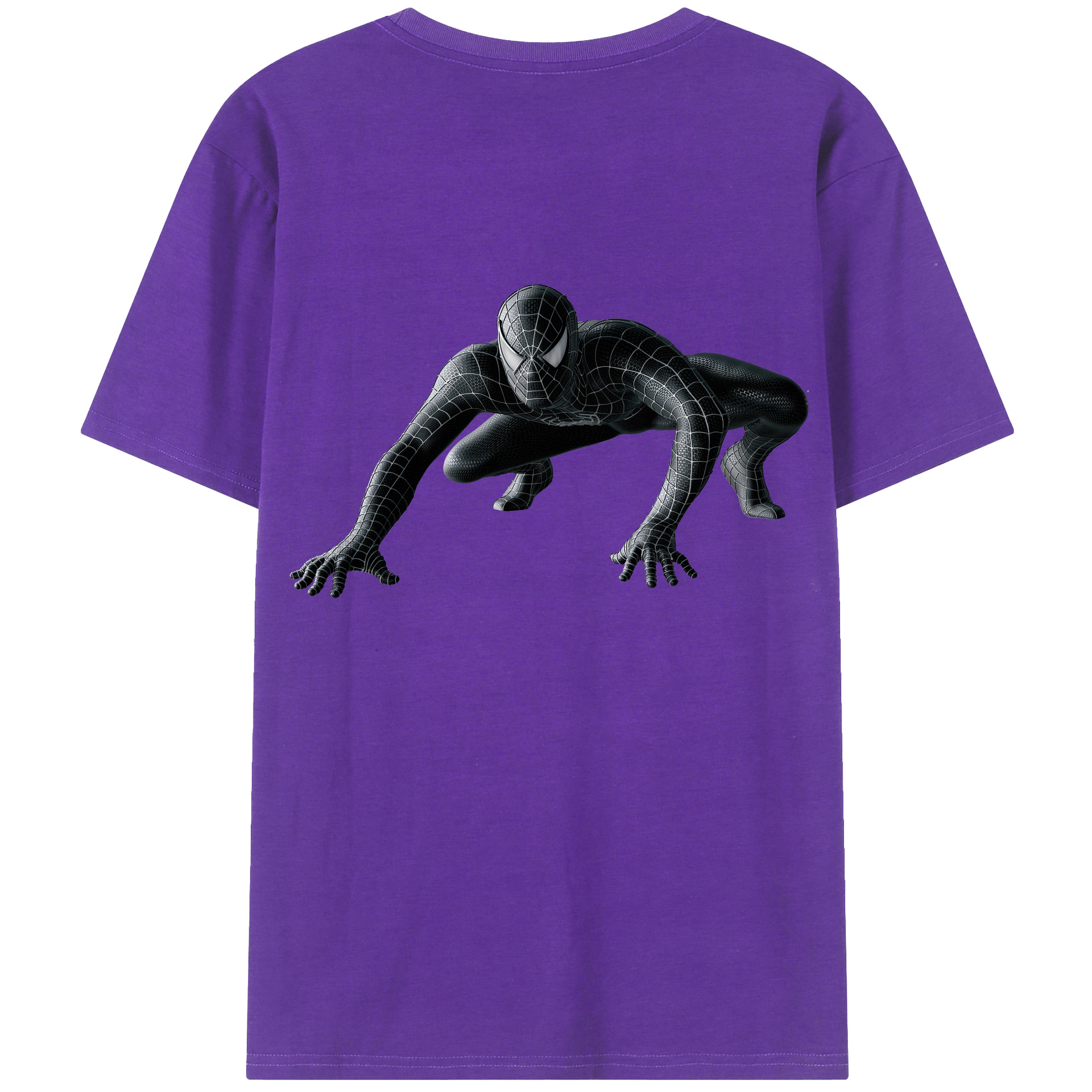 （画像用） Spider Man スパイダーマン 綿100％ メンズ半袖Tシャツ（バックプリント） 通気性