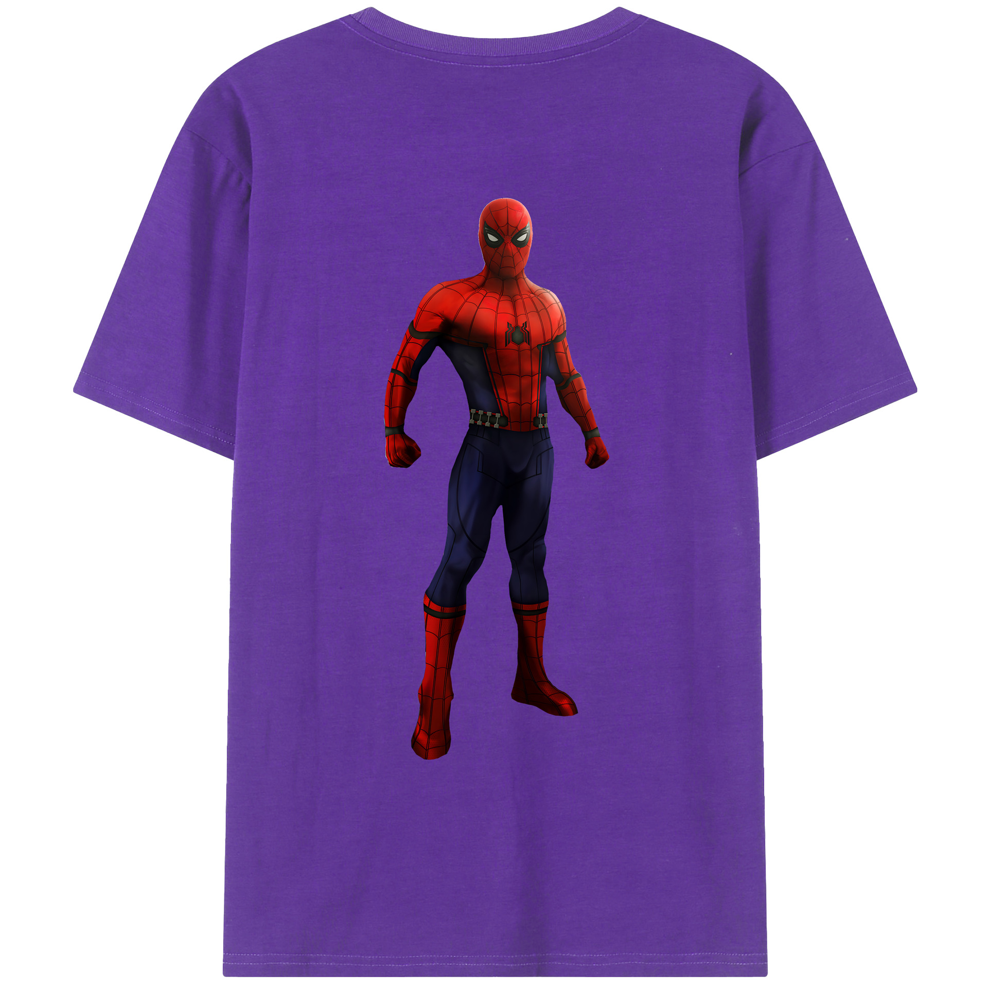 （画像用） Spider Man スパイダーマン 綿100％ メンズ半袖Tシャツ（バックプリント） 通気性