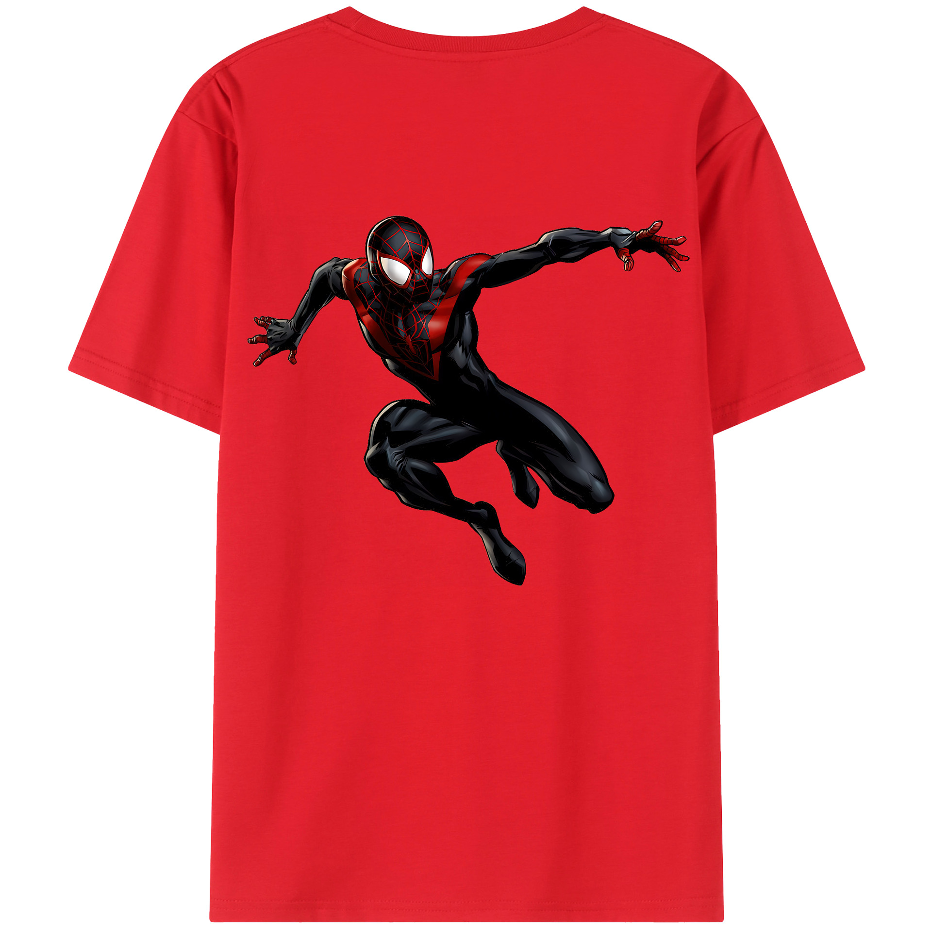 （画像用） Spider Man スパイダーマン 綿100％ メンズ半袖Tシャツ（バックプリント） 通気性