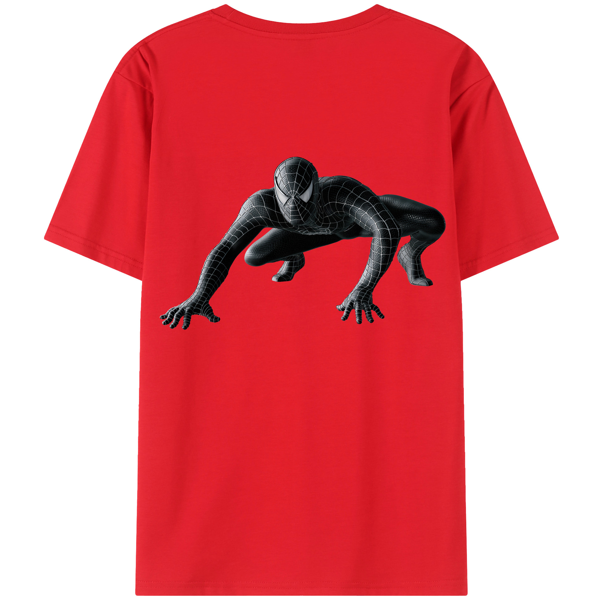 （画像用） Spider Man スパイダーマン 綿100％ メンズ半袖Tシャツ（バックプリント） 通気性