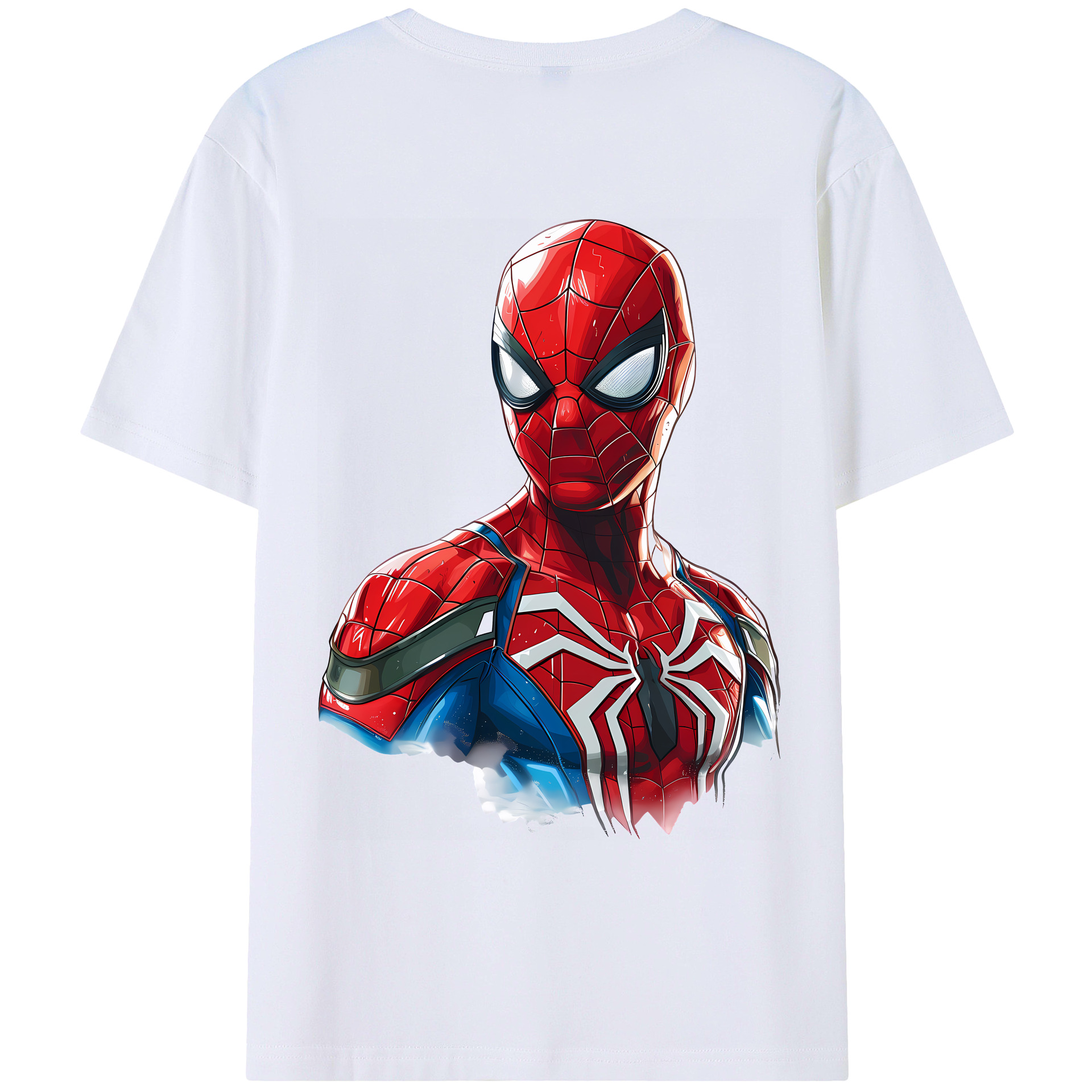 （画像用） Spider Man スパイダーマン 綿100％ メンズ半袖Tシャツ（バックプリント） 通気性