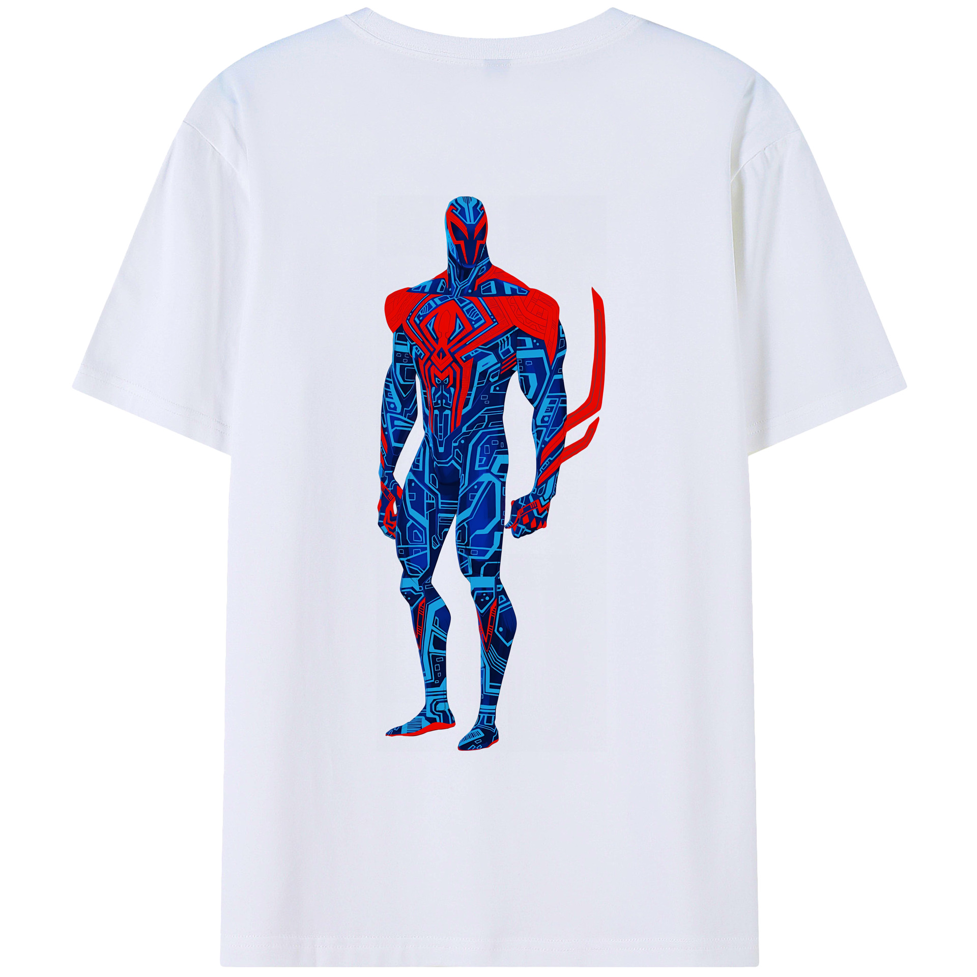 （画像用） Spider Man スパイダーマン 綿100％ メンズ半袖Tシャツ（バックプリント） 通気性