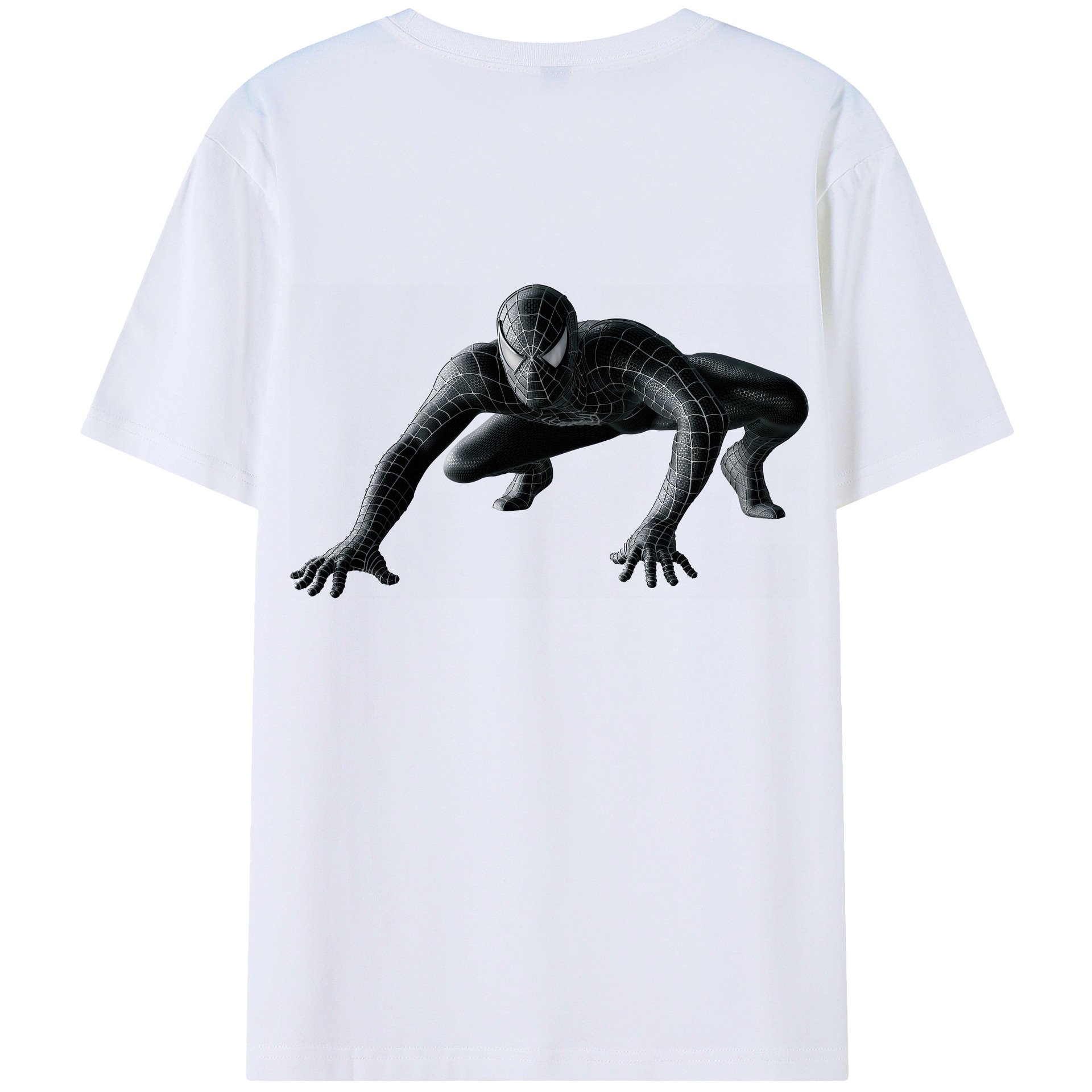 （画像用） Spider Man スパイダーマン 綿100％ メンズ半袖Tシャツ（バックプリント） 通気性