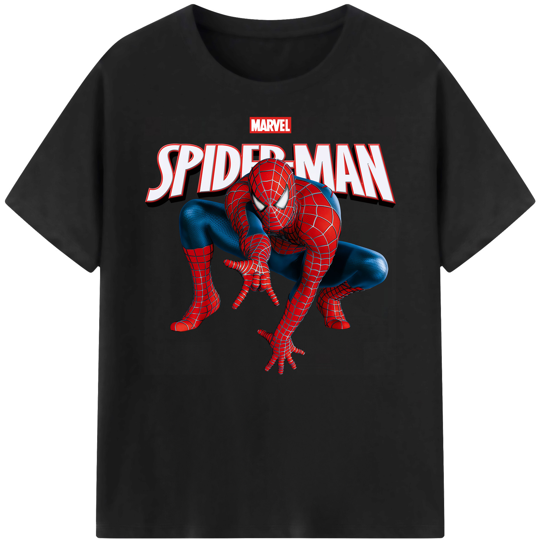 （画像用） Spider Man スパイダーマン 綿100％ メンズ半袖Tシャツ｜肌触りやわらか＆通気性