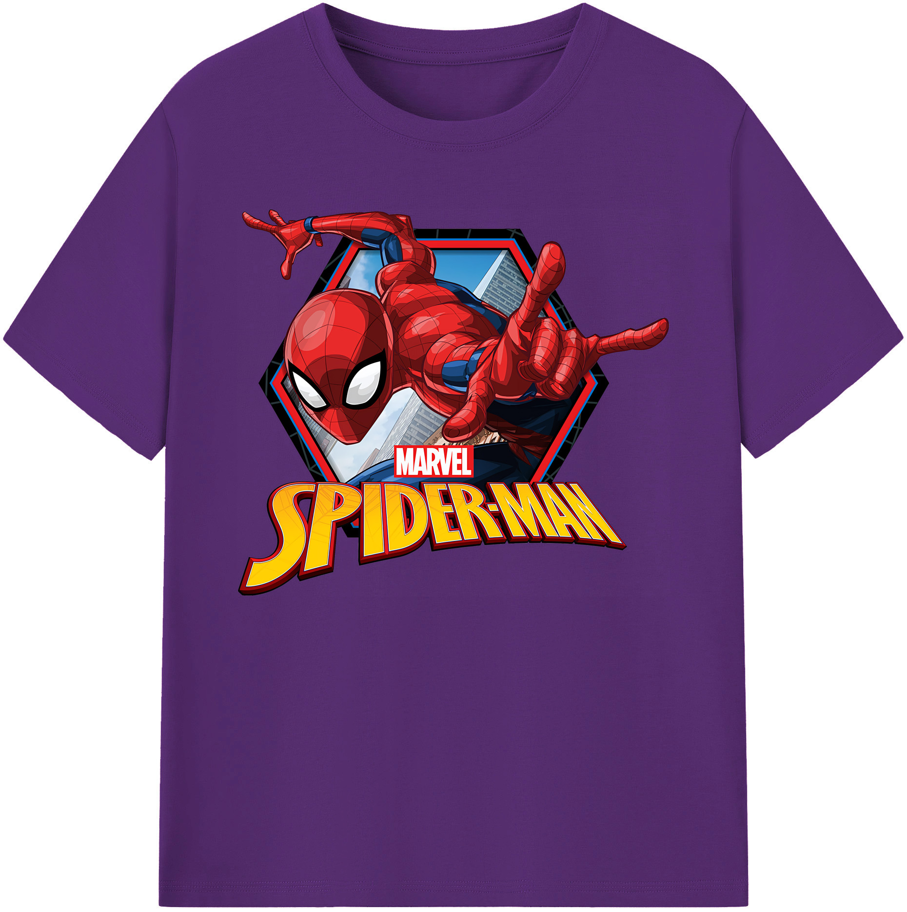 （画像用） Spider Man スパイダーマン 綿100％ メンズ半袖Tシャツ｜肌触りやわらか＆通気性