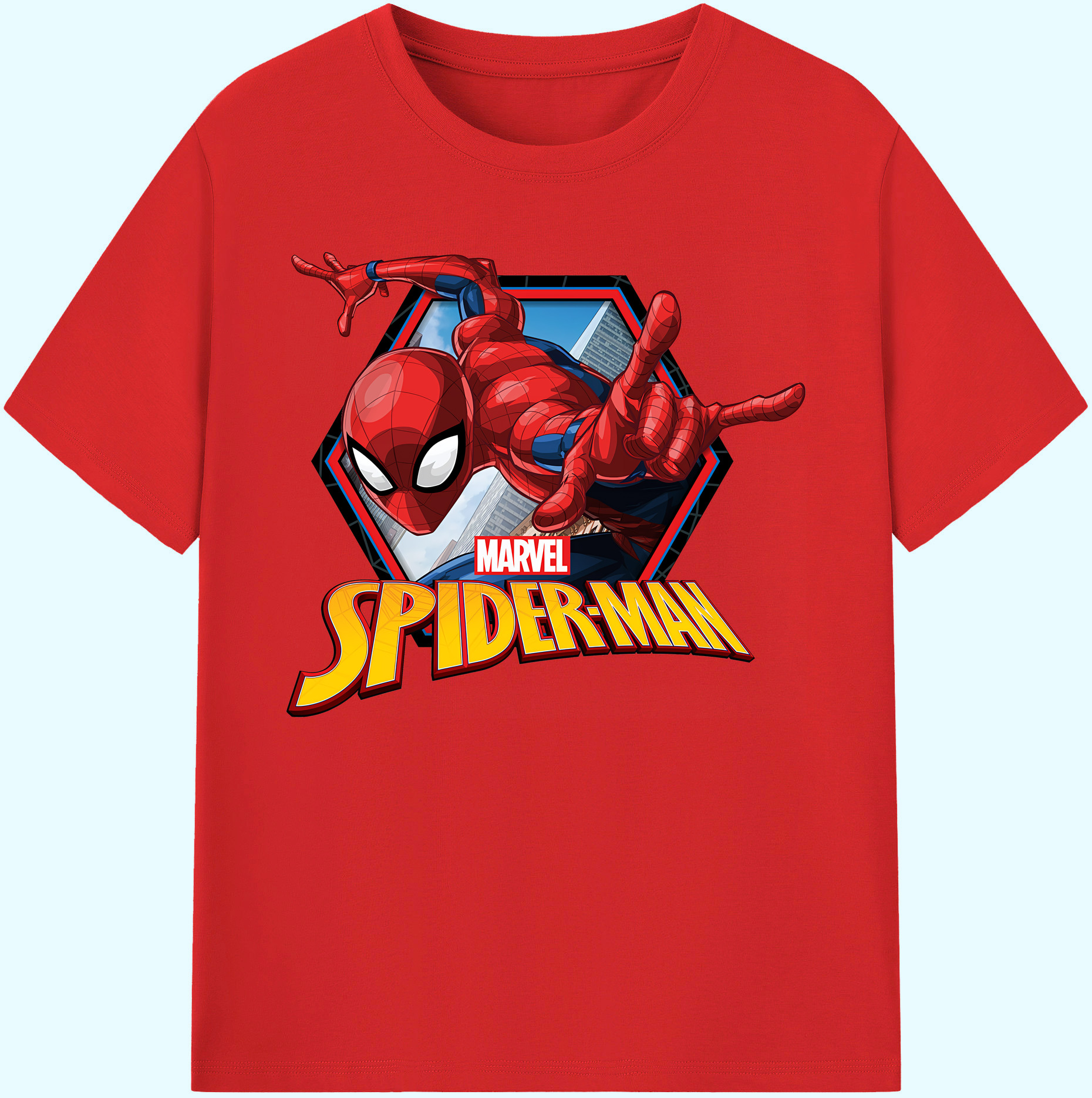 （画像用） Spider Man スパイダーマン 綿100％ メンズ半袖Tシャツ｜肌触りやわらか＆通気性