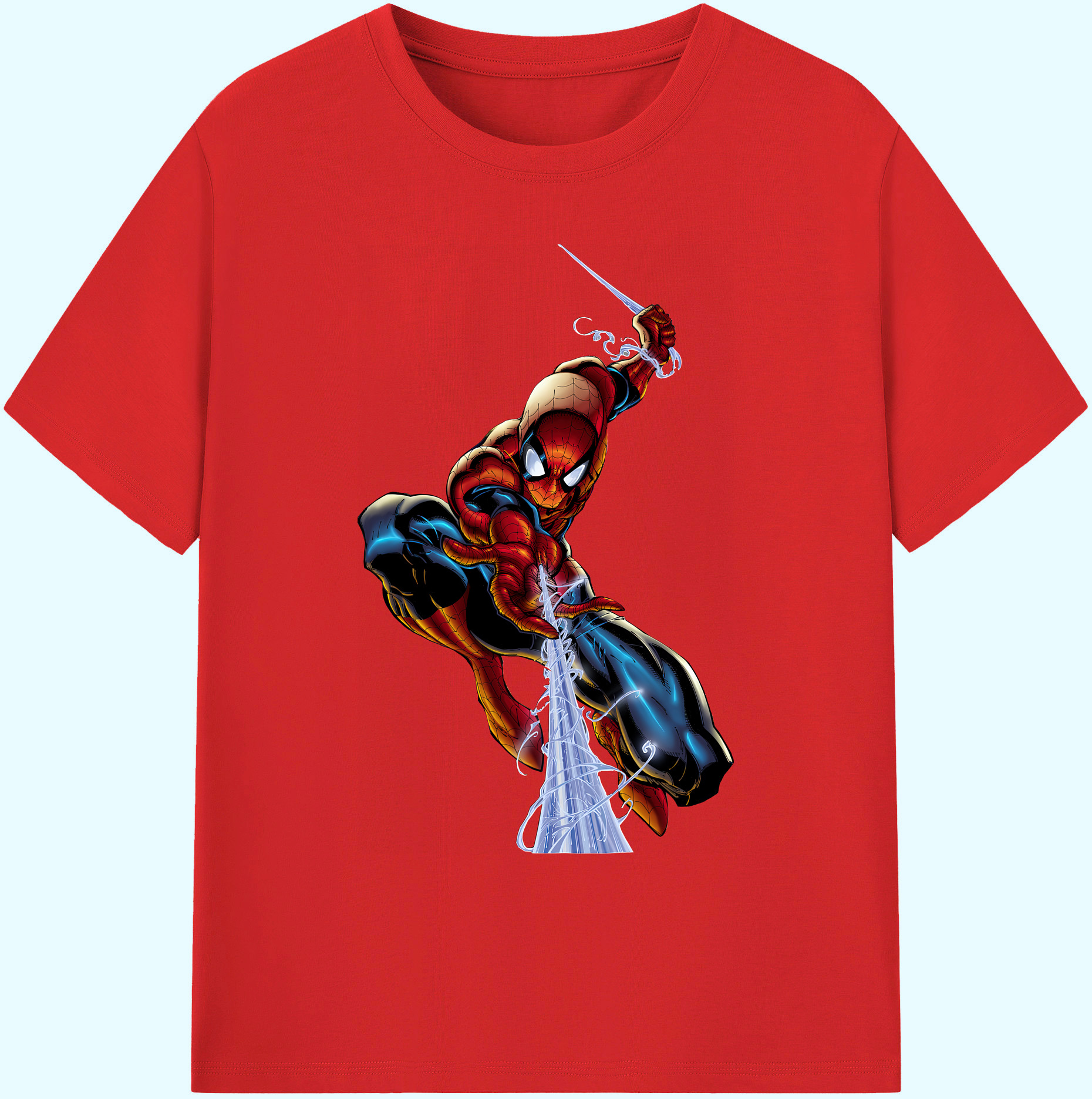 （画像用） Spider Man スパイダーマン 綿100％ メンズ半袖Tシャツ｜肌触りやわらか＆通気性