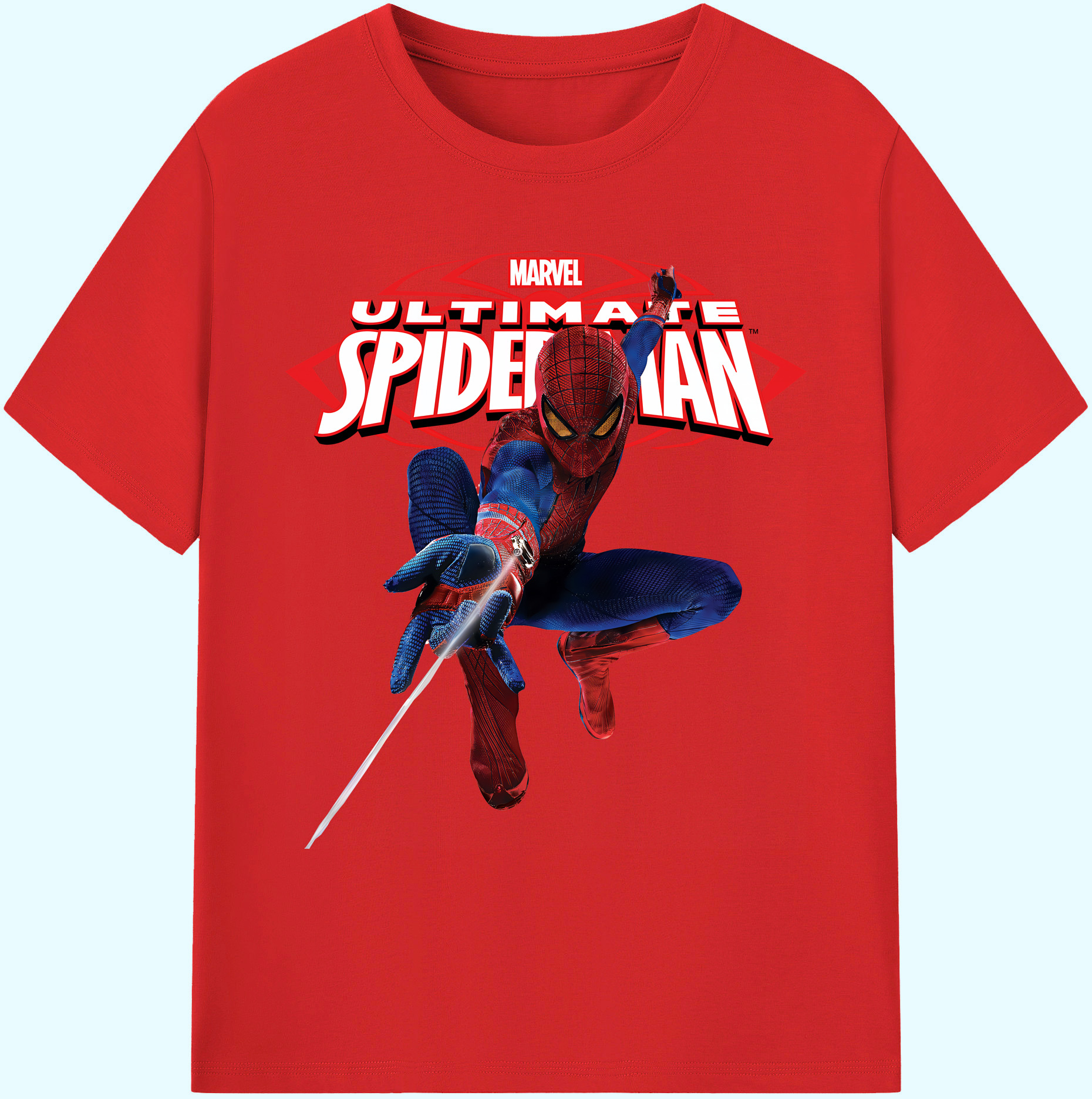 （画像用） Spider Man スパイダーマン 綿100％ メンズ半袖Tシャツ｜肌触りやわらか＆通気性