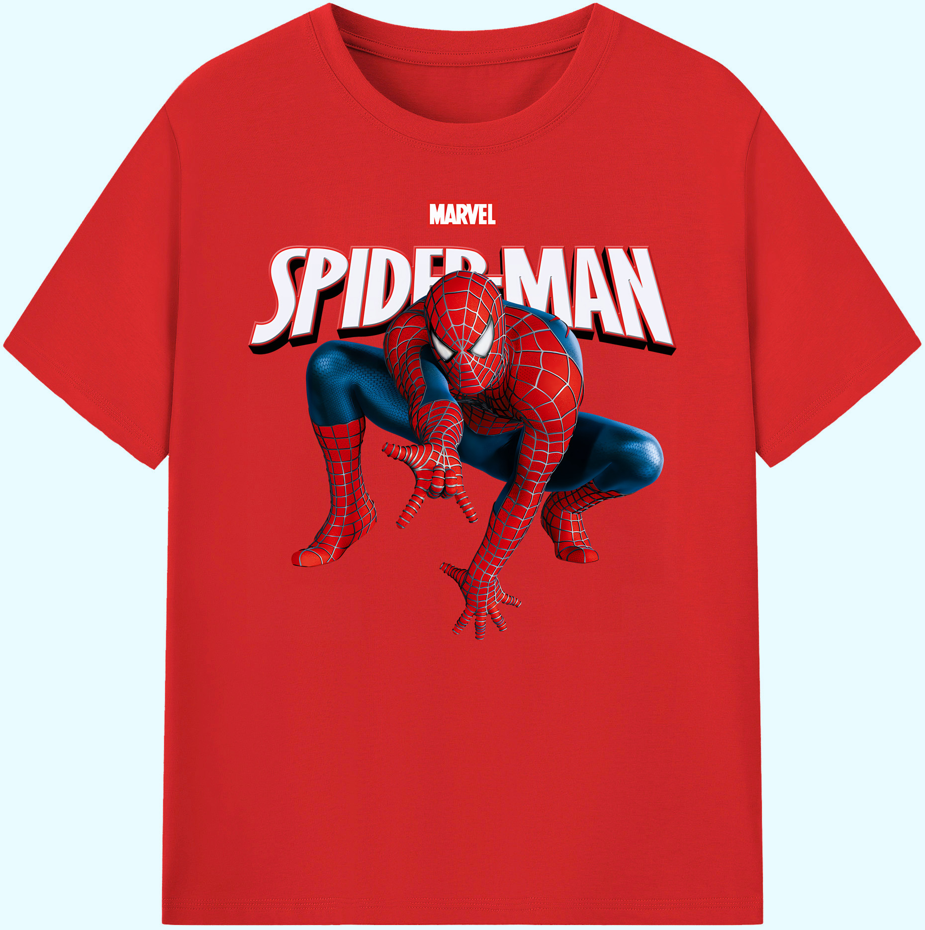 （画像用） Spider Man スパイダーマン 綿100％ メンズ半袖Tシャツ｜肌触りやわらか＆通気性