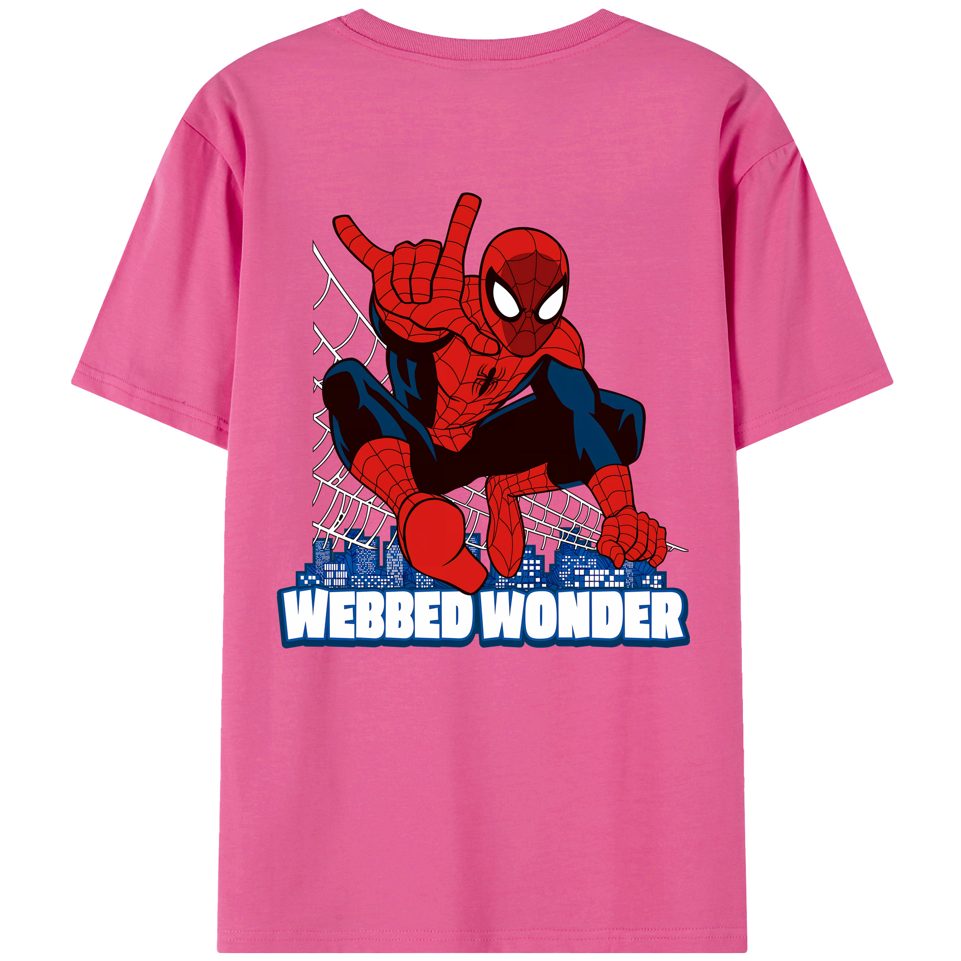 （画像用） Spider Man スパイダーマン レディース半袖Tシャツ(バックプリント)