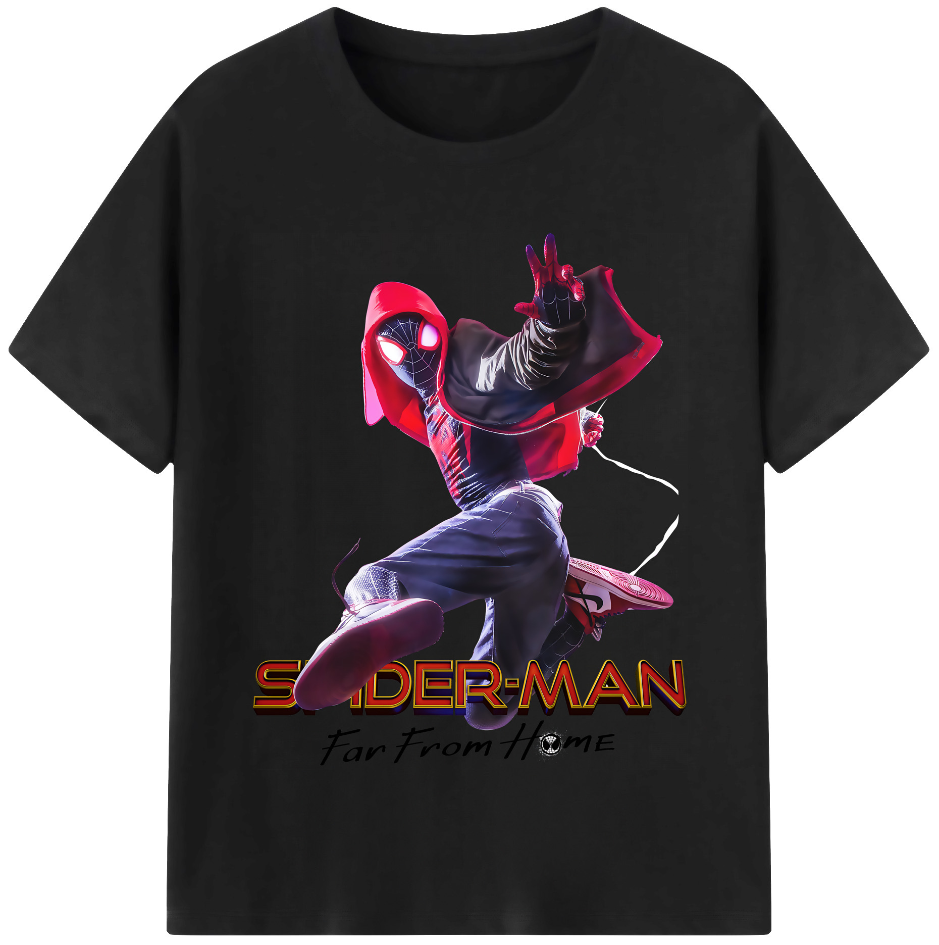 （画像用） Spider Man スパイダーマン レディースカジュアルプリントTシャツ（綿100％）