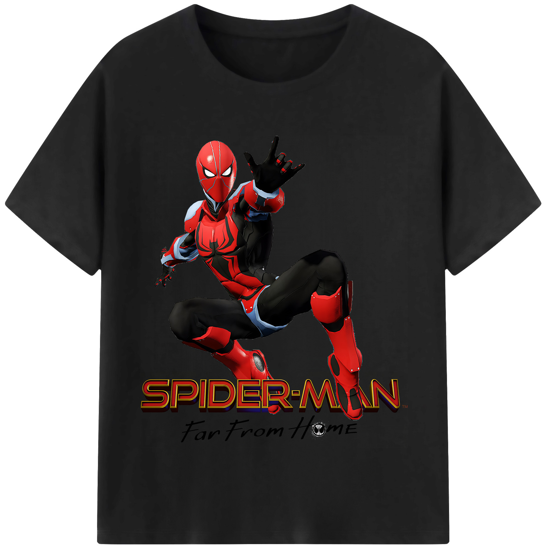 （画像用） Spider Man スパイダーマン レディースカジュアルプリントTシャツ（綿100％）