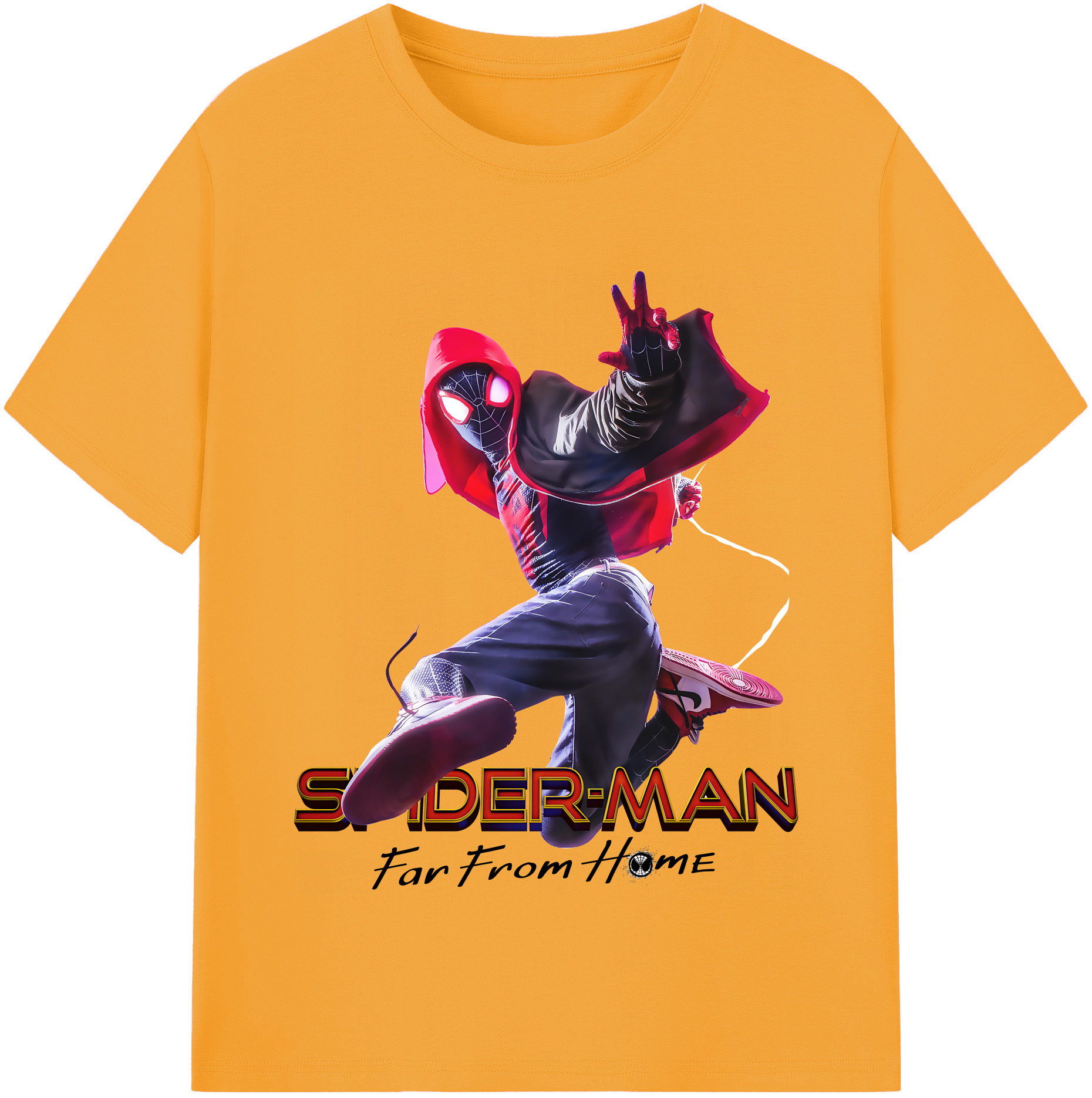 （画像用） Spider Man スパイダーマン レディースカジュアルプリントTシャツ（綿100％）