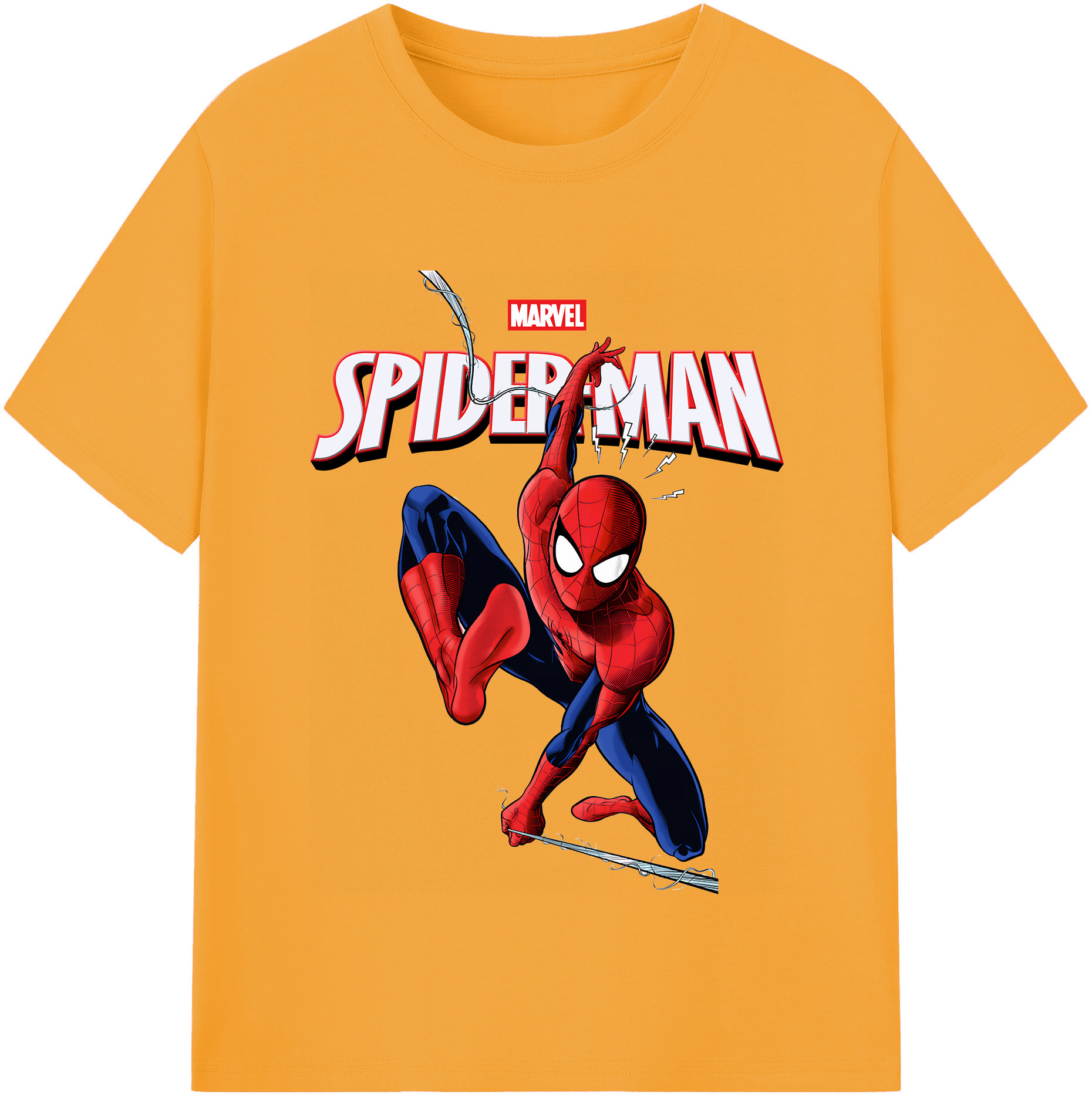 （画像用） Spider Man スパイダーマン レディースカジュアルプリントTシャツ（綿100％）