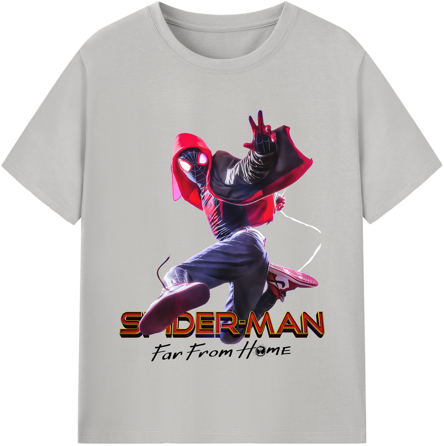 （画像用） Spider Man スパイダーマン レディースカジュアルプリントTシャツ（綿100％）