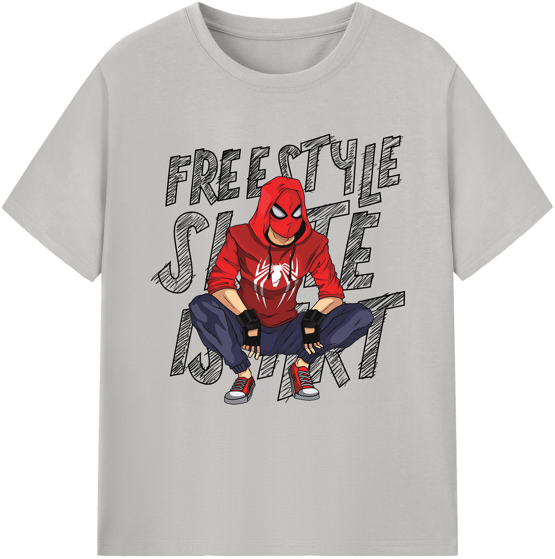 （画像用） Spider Man スパイダーマン レディースカジュアルプリントTシャツ（綿100％）