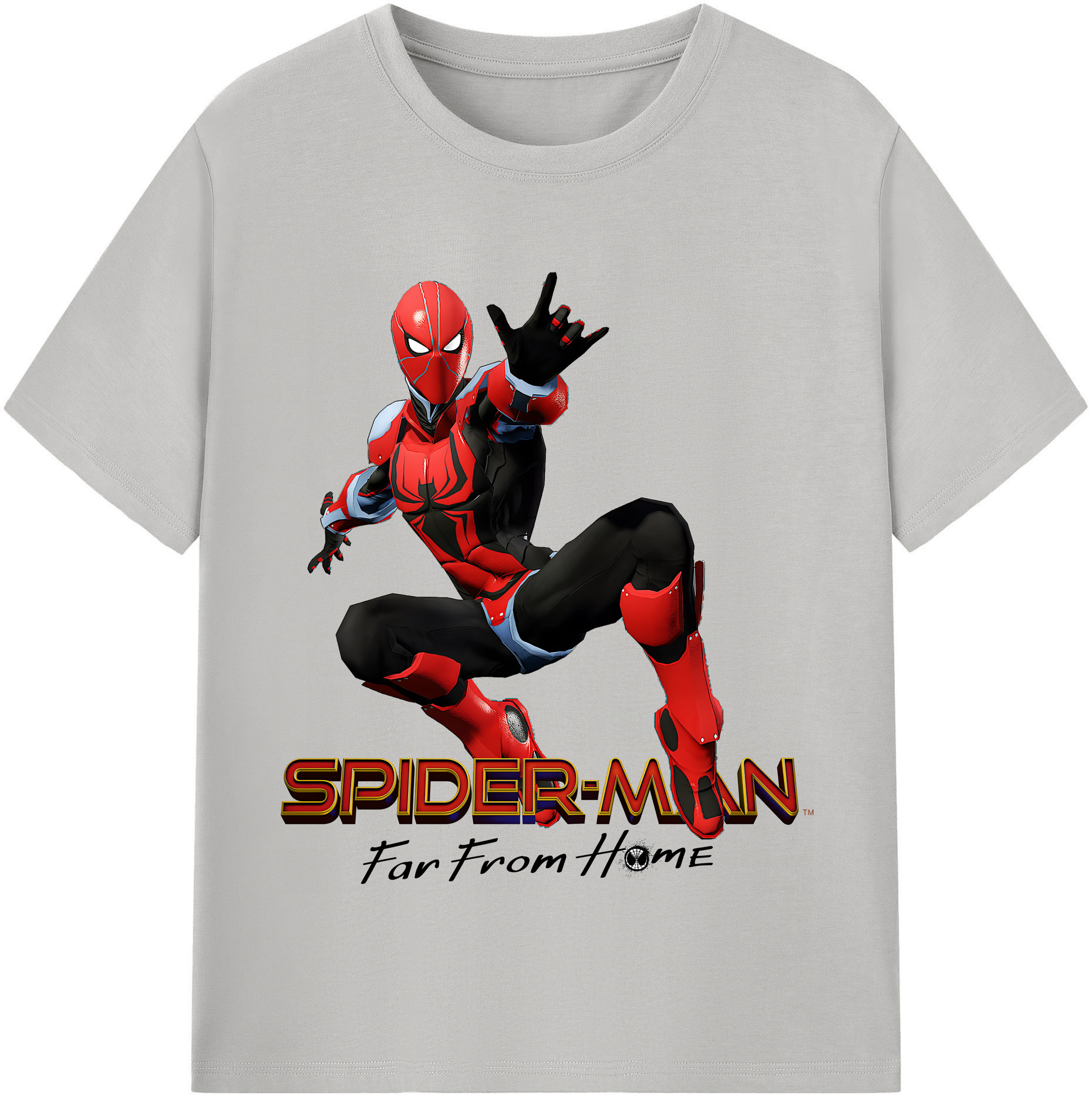 （画像用） Spider Man スパイダーマン レディースカジュアルプリントTシャツ（綿100％）