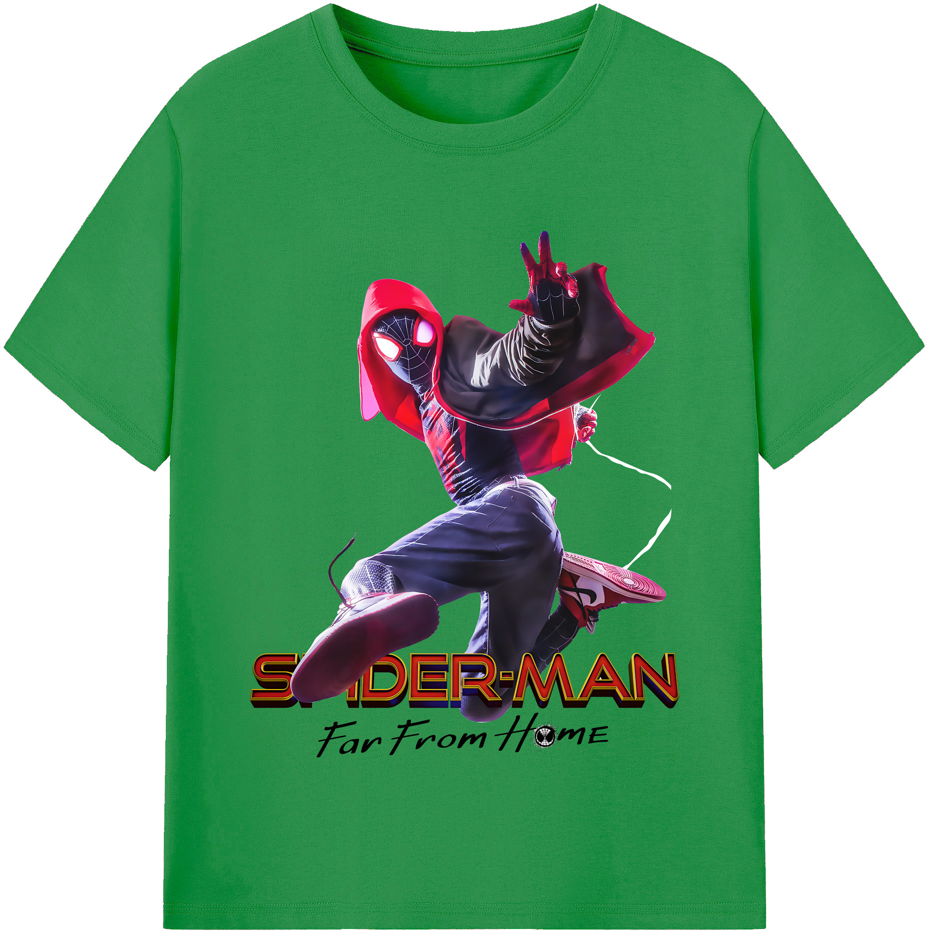 （画像用） Spider Man スパイダーマン レディースカジュアルプリントTシャツ（綿100％）
