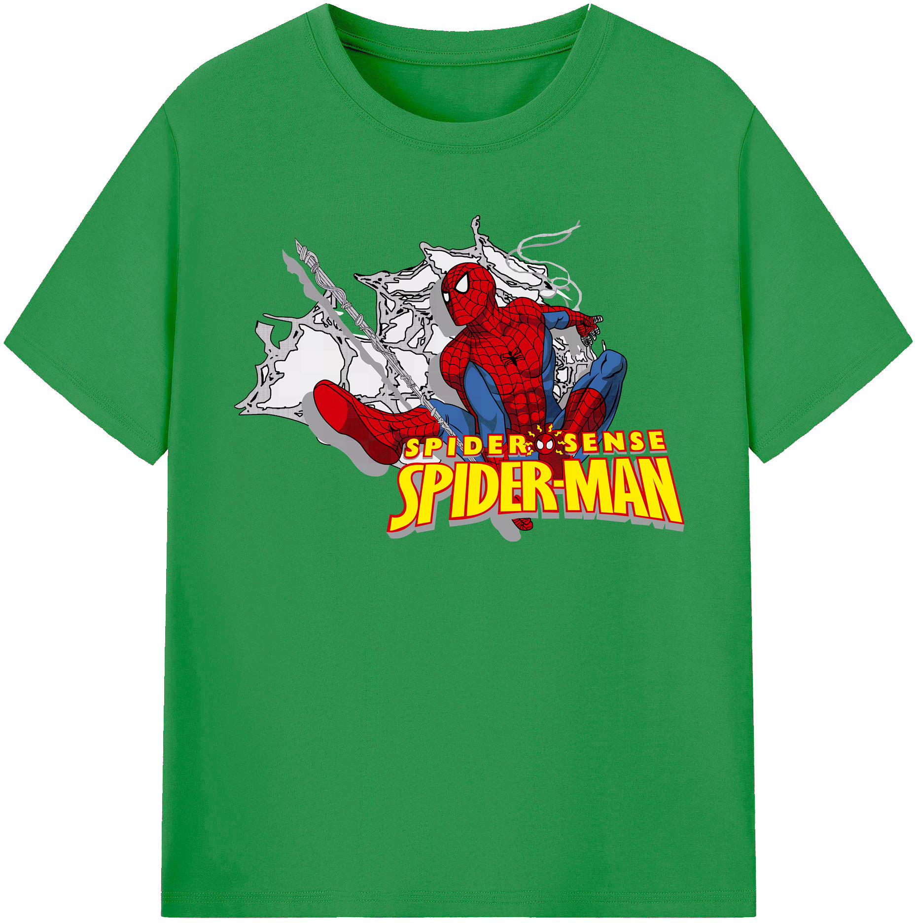 （画像用） Spider Man スパイダーマン レディースカジュアルプリントTシャツ（綿100％）